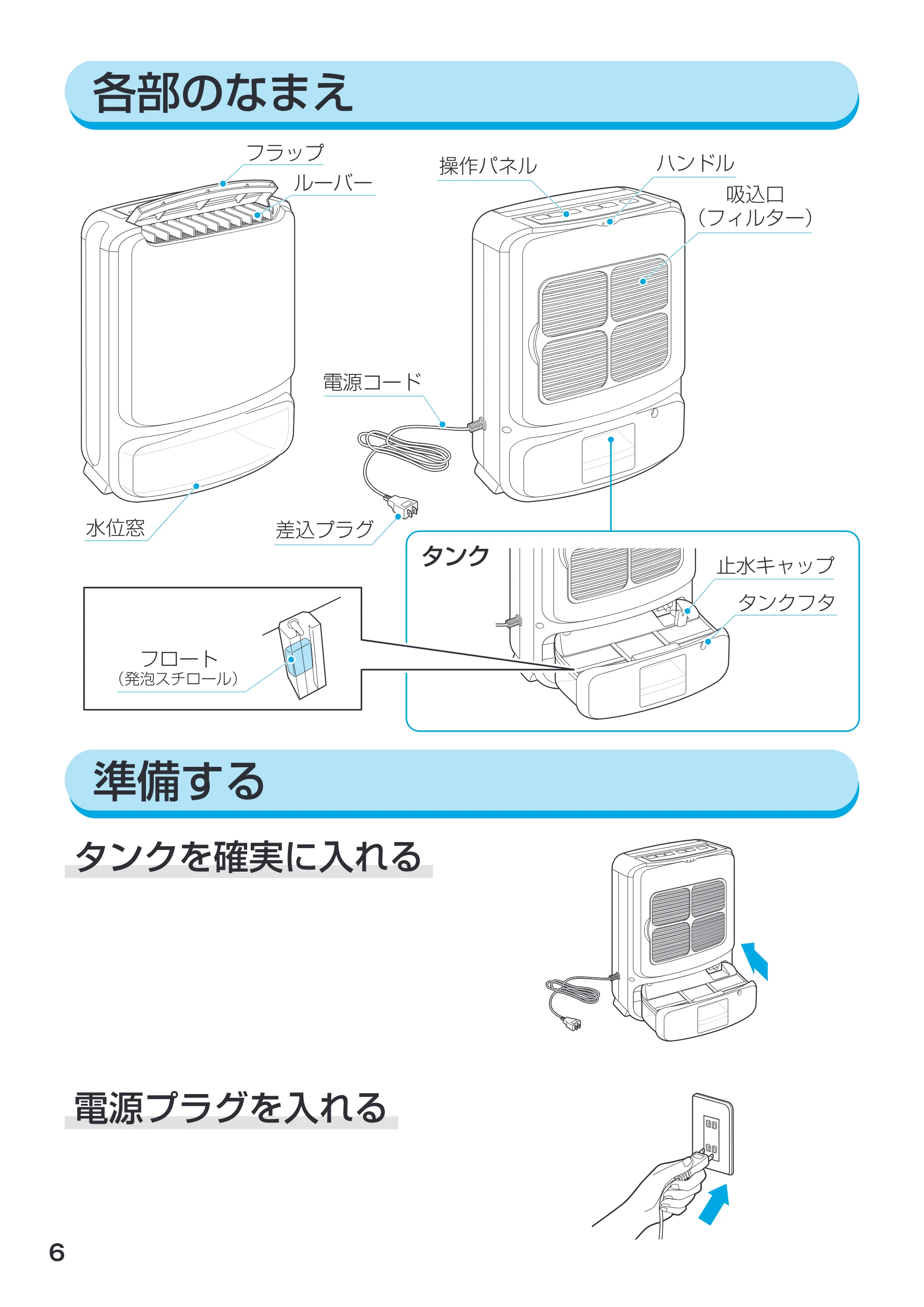 アイリスオーヤマ EJD-70 取扱説明書 — 原本ページ — 6ページ