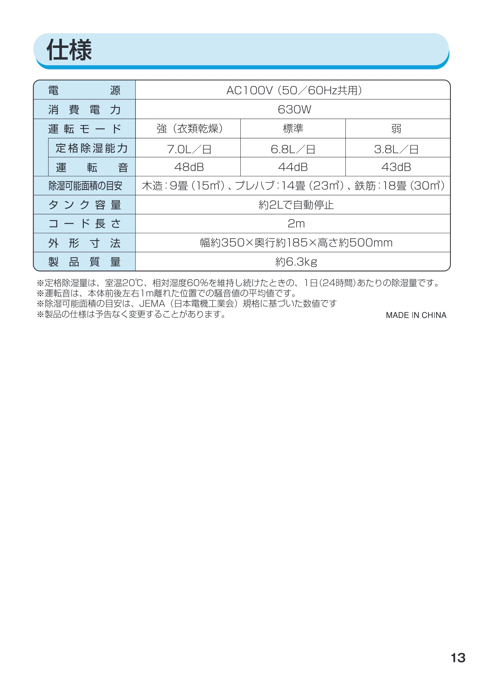 アイリスオーヤマ EJD-70 取扱説明書 — 原本ページ — 13ページ