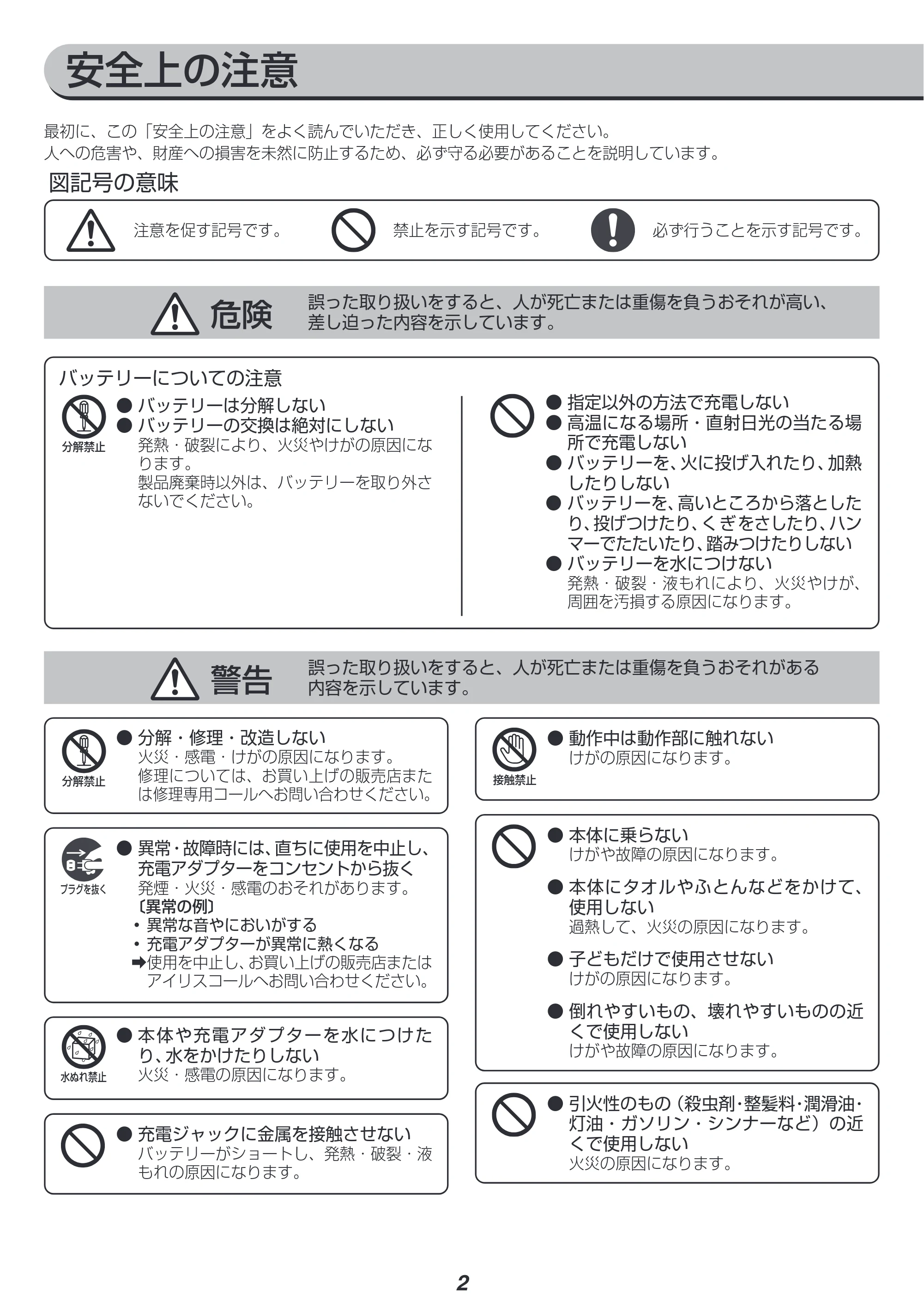 アイリスオーヤマ IC-M01 取扱説明書 — 原本ページ — 2ページ