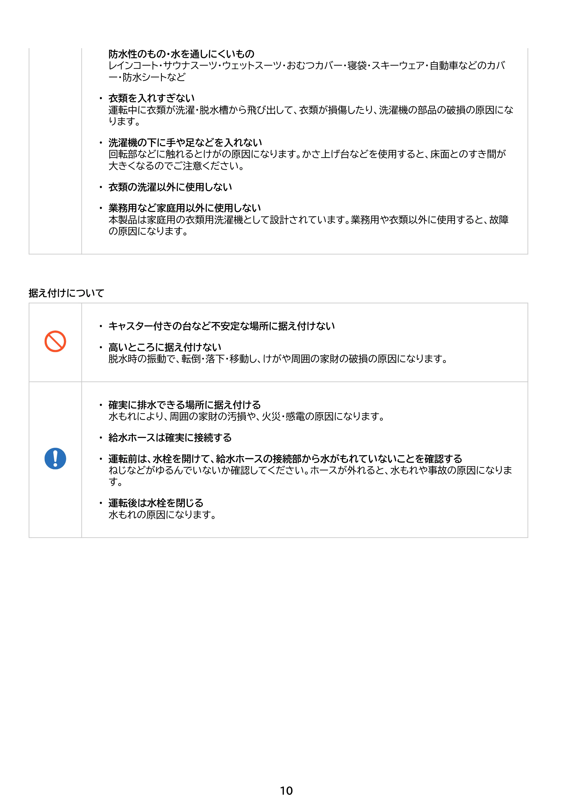 アイリスオーヤマ ITW-H803H 取扱説明書 — 原本ページ — 10ページ