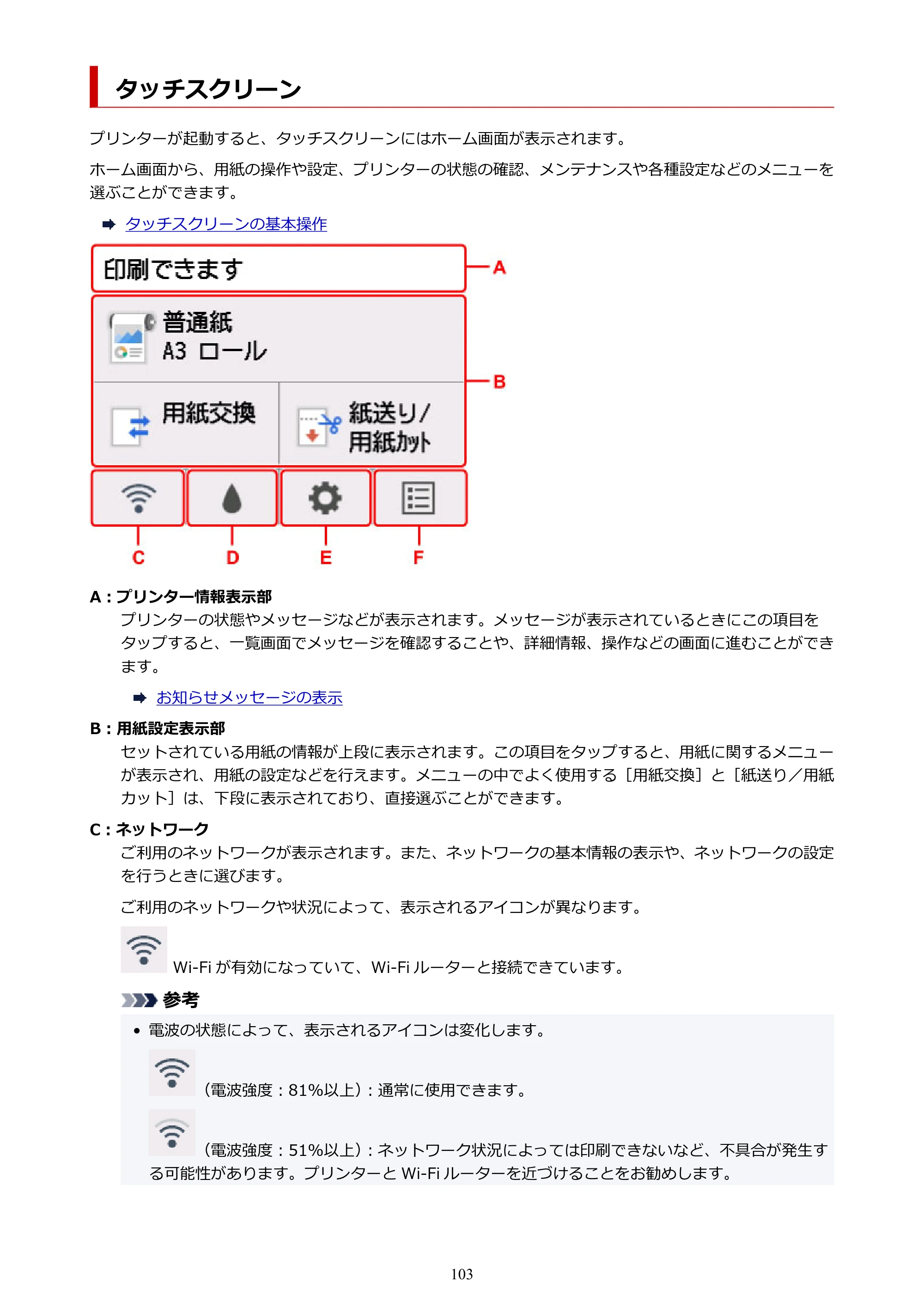 キヤノン TA-20・TA-30 TA-20 オンラインマニュアル PDF版（Mac版）2023年11月2日更新（PDF：18.0MB） — タッチスクリーン — 原本ページ — 103ページ