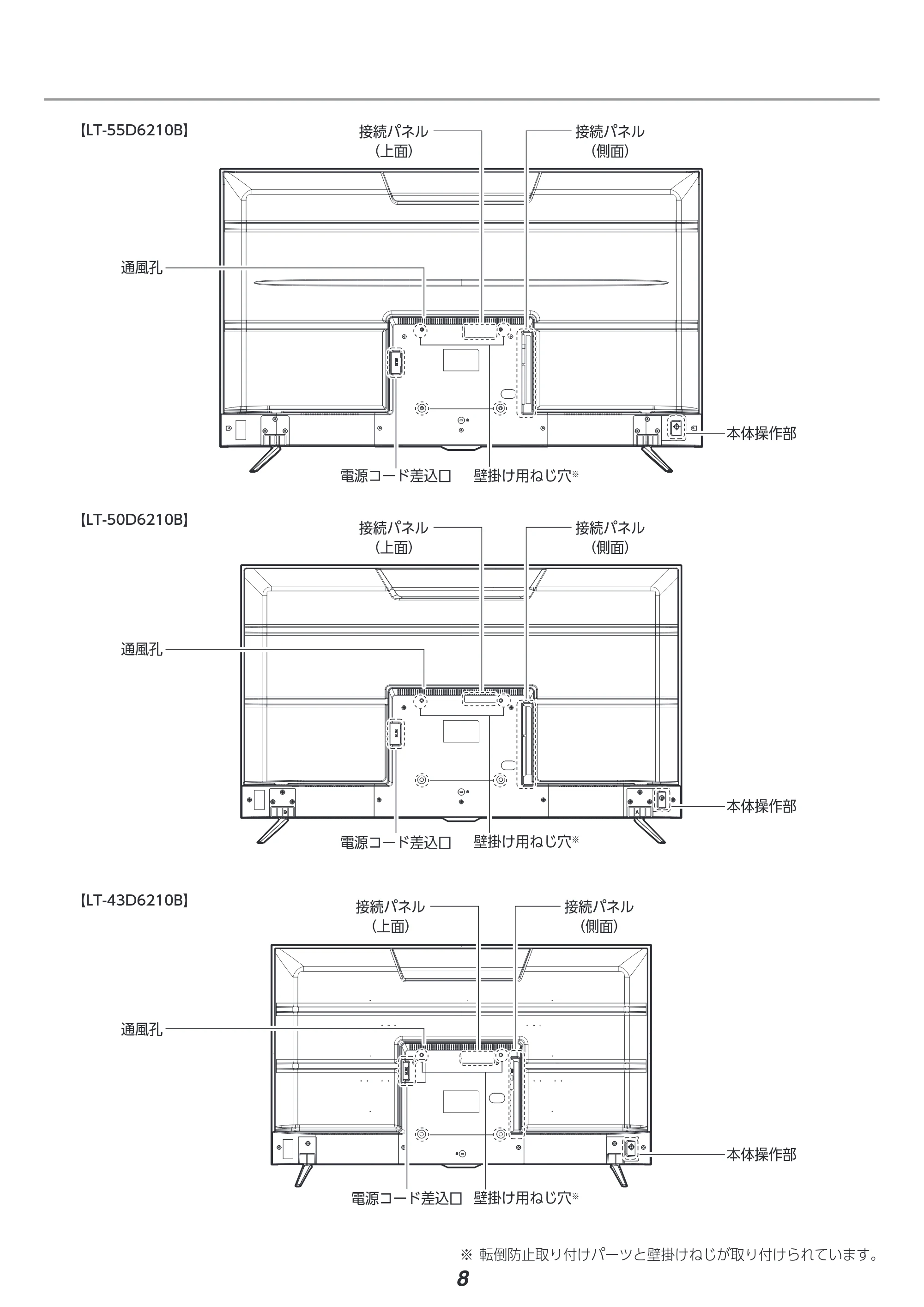アイリスオーヤマ LT-50D6210B 取扱説明書 — 原本ページ — 8ページ