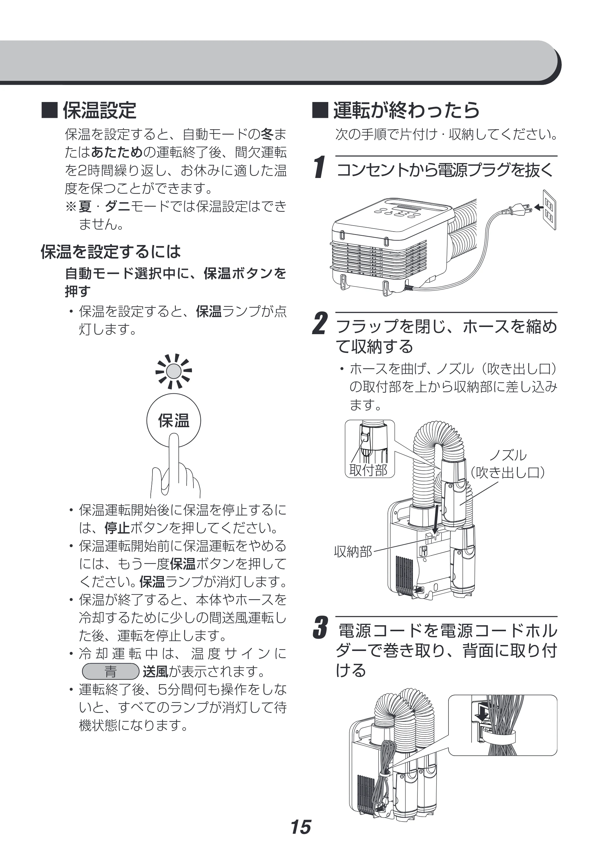 アイリスオーヤマ KFK-202C 取扱説明書 — 原本ページ — 15ページ