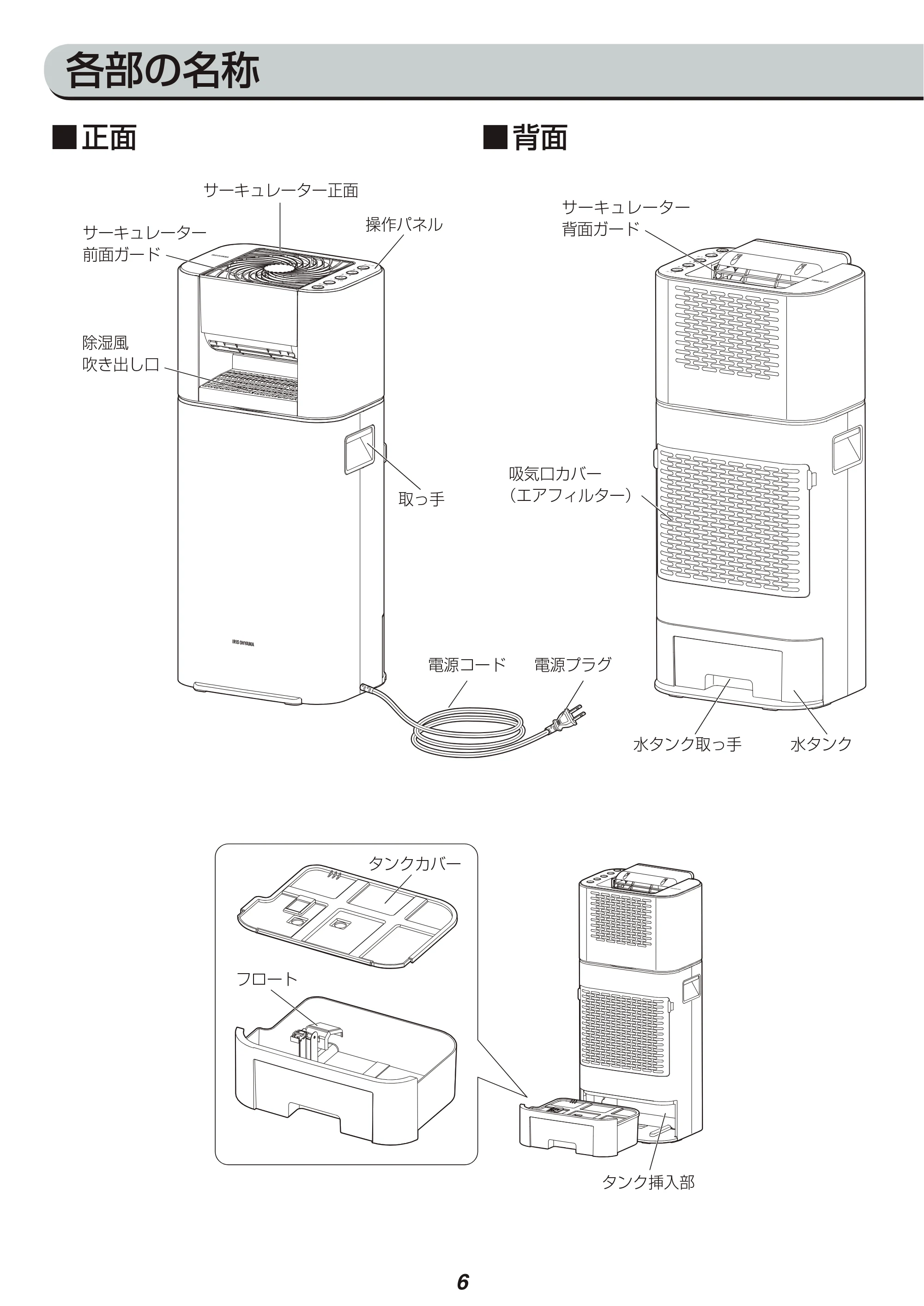 アイリスオーヤマ DDD-50E 取扱説明書 — 原本ページ — 6ページ