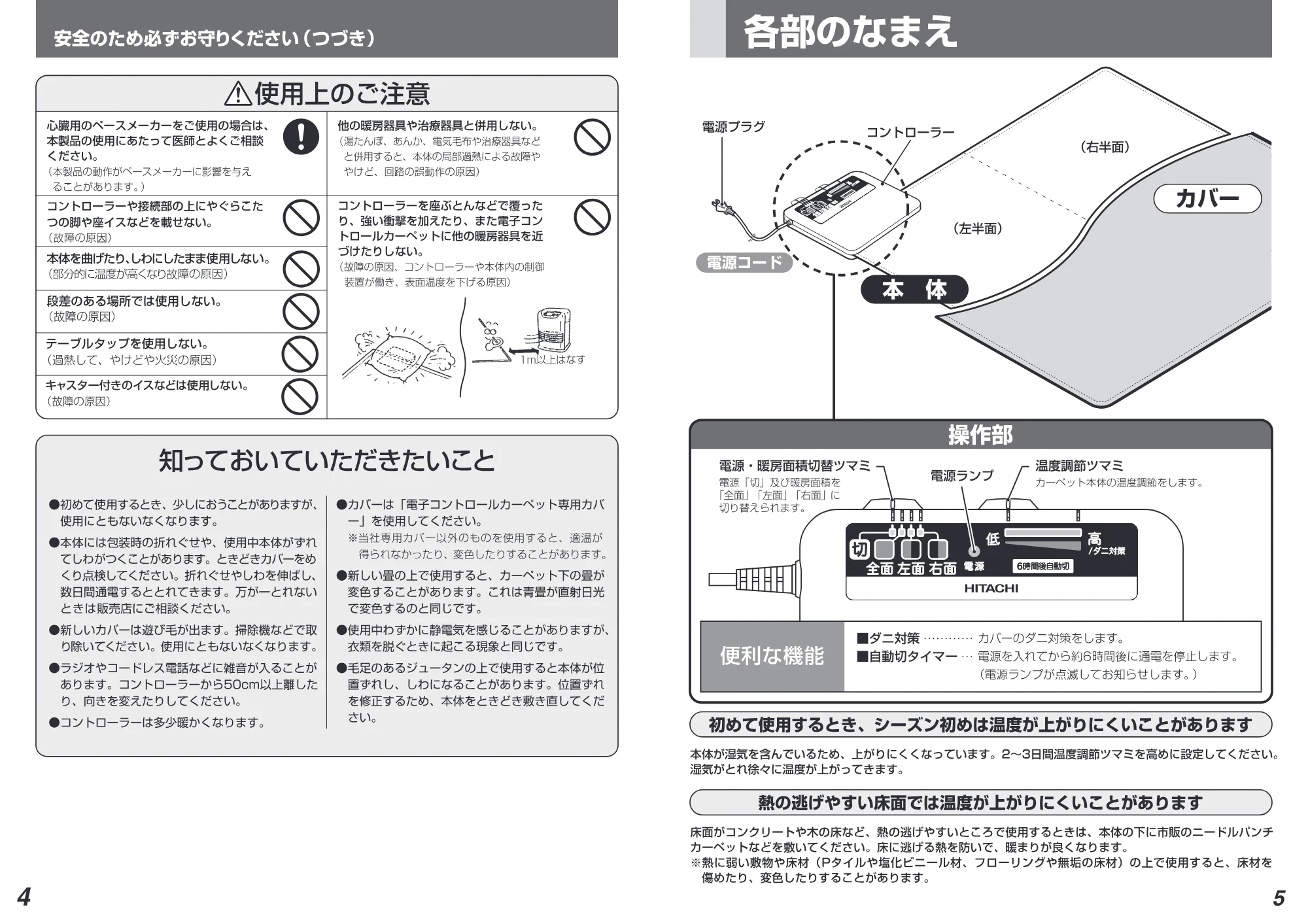 日立 HLU-3505 / HLU-2505 取扱説明書 — 17 HLU-2505取説P04-05 — 原本ページ — 3ページ