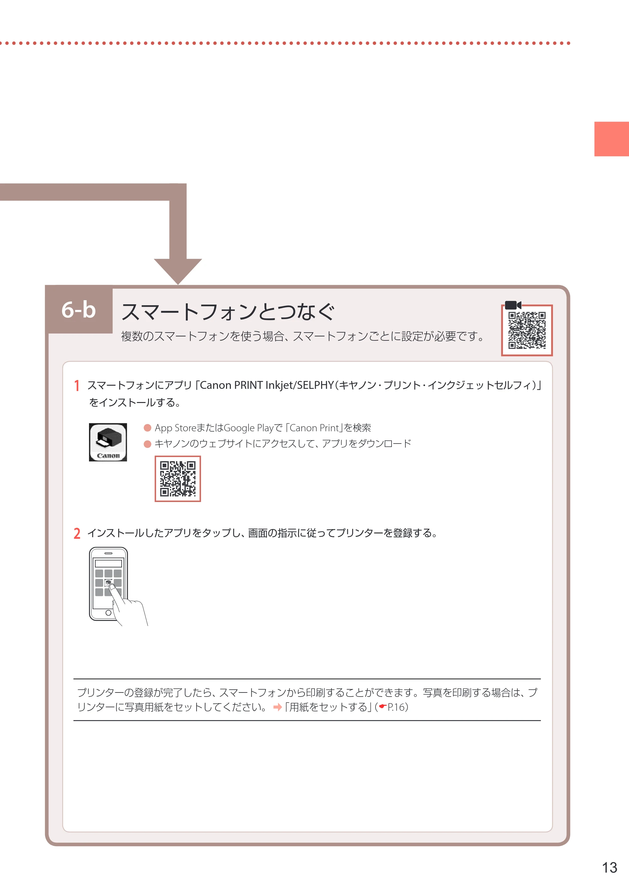 キヤノン PIXUS XK90 設置・基本操作マニュアル 2020年8月27日掲載（PDF：6.70MB） — 6-b スマートフォンとつなぐ — 原本ページ — 15ページ