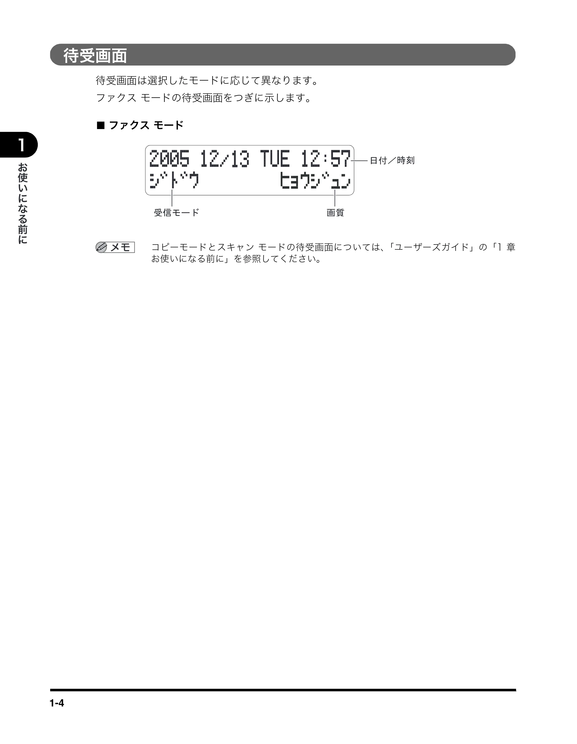 キヤノン MF5750 ファクスガイド (PDF形式/4.29Mバイト) — 待受画面 — 原本ページ — 11ページ