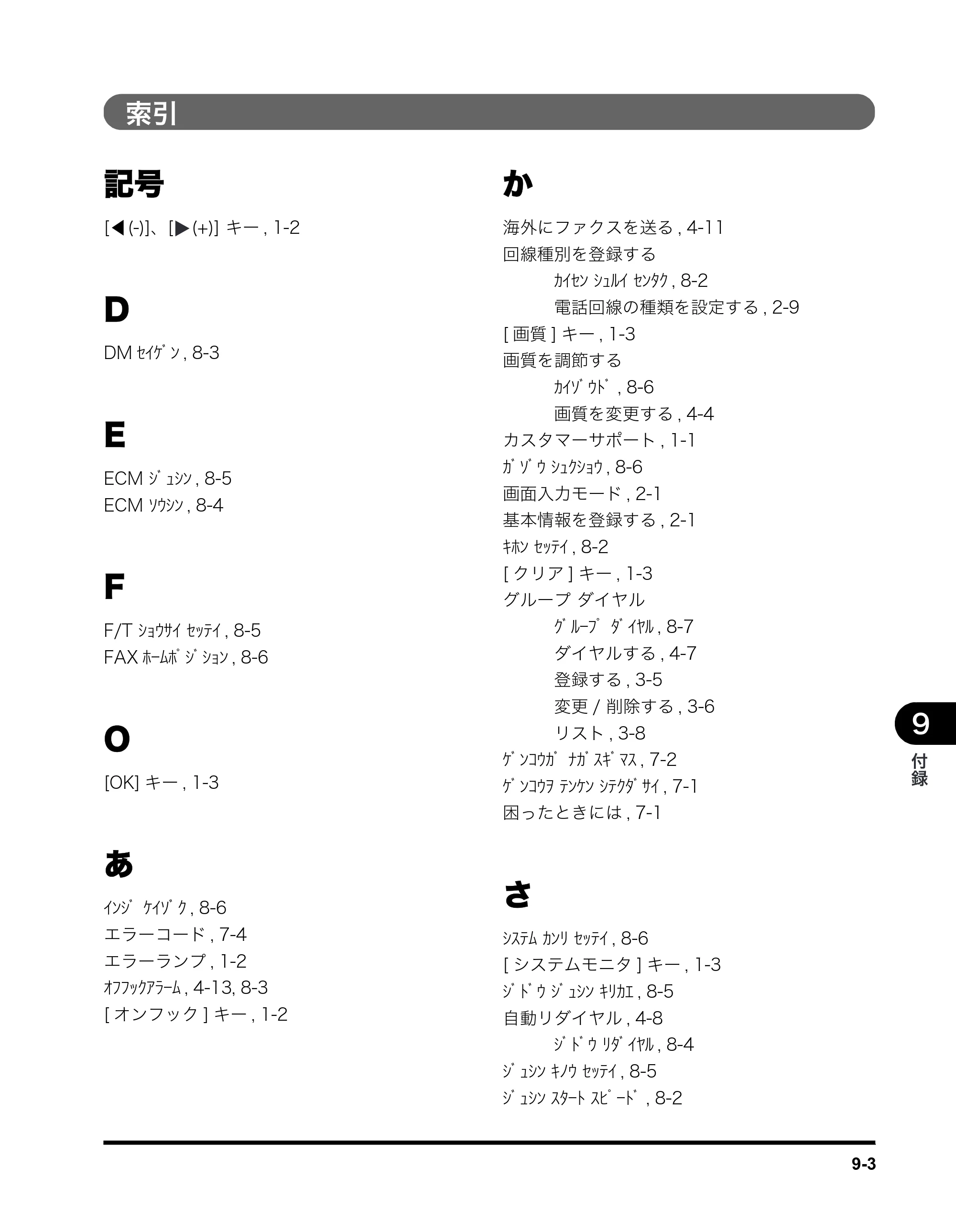 キヤノン MF5750 ファクスガイド （PDF形式／4.29Mバイト） — 索引 — 原本ページ — 80ページ