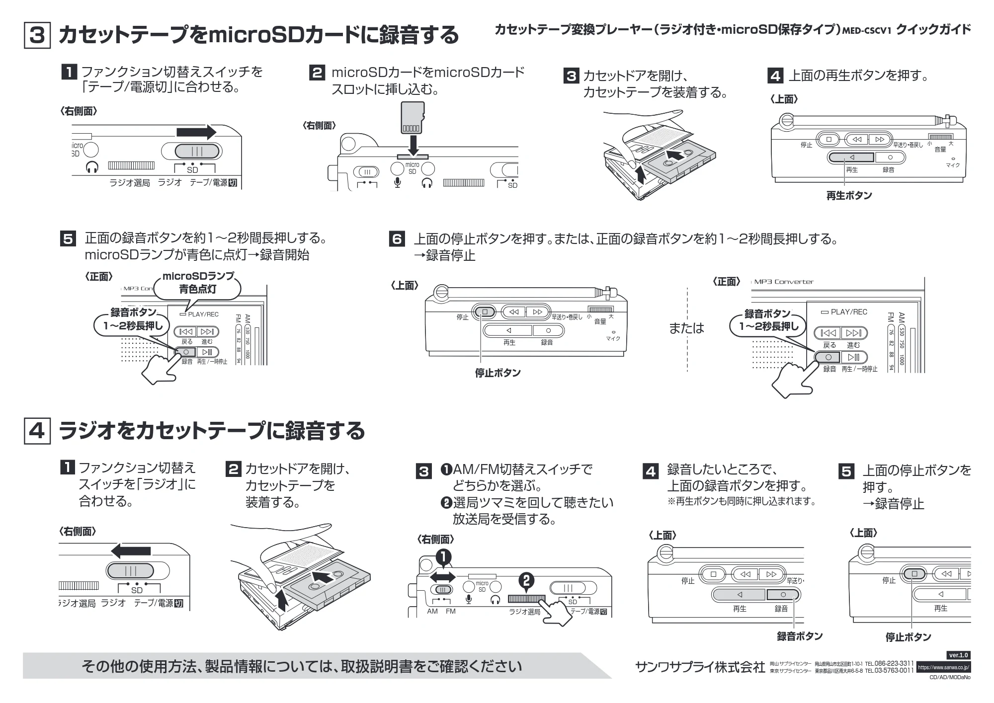 サンワサプライ MED-CSCV1 取扱説明書 — 原本ページ — 2ページ