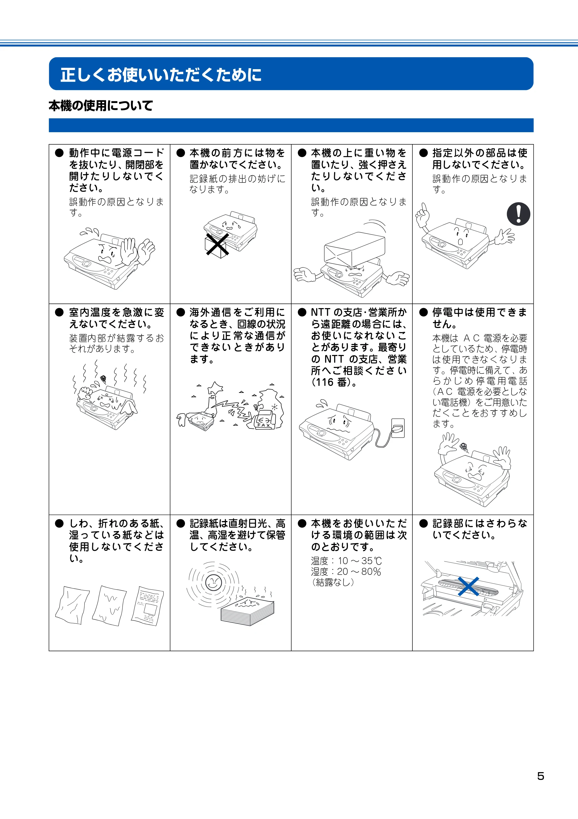 ブラザー MFC-100 取扱説明書(本体) — 正しくお使いいただくために — 原本ページ — 6ページ