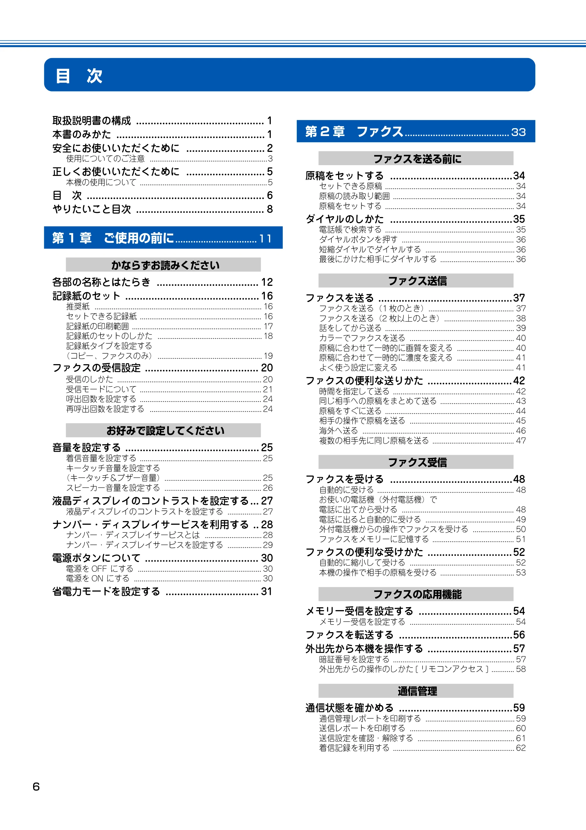 ブラザー MFC-100 取扱説明書(本体) — 目 次 — 原本ページ — 7ページ
