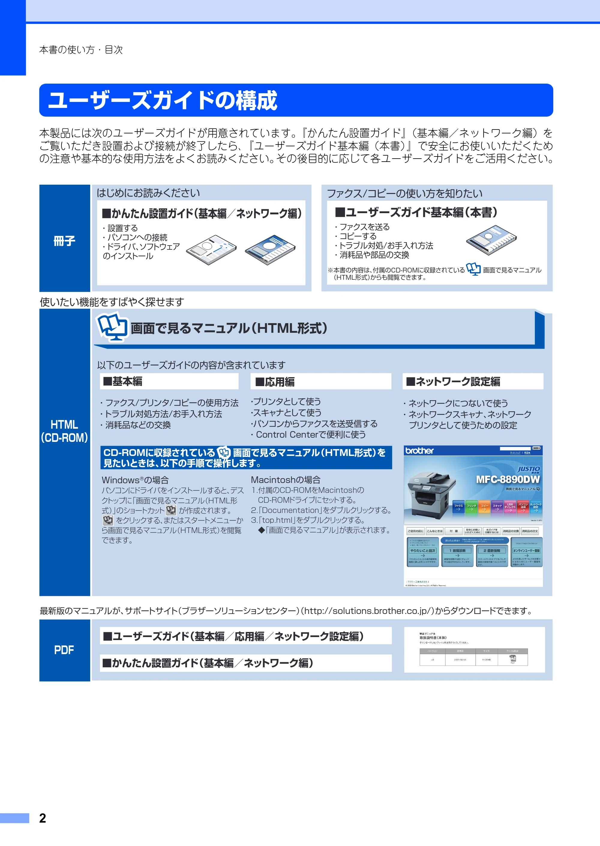 ブラザー MFC-8890DW ユーザーズガイド ～基本編～ — 原本ページ — 2ページ