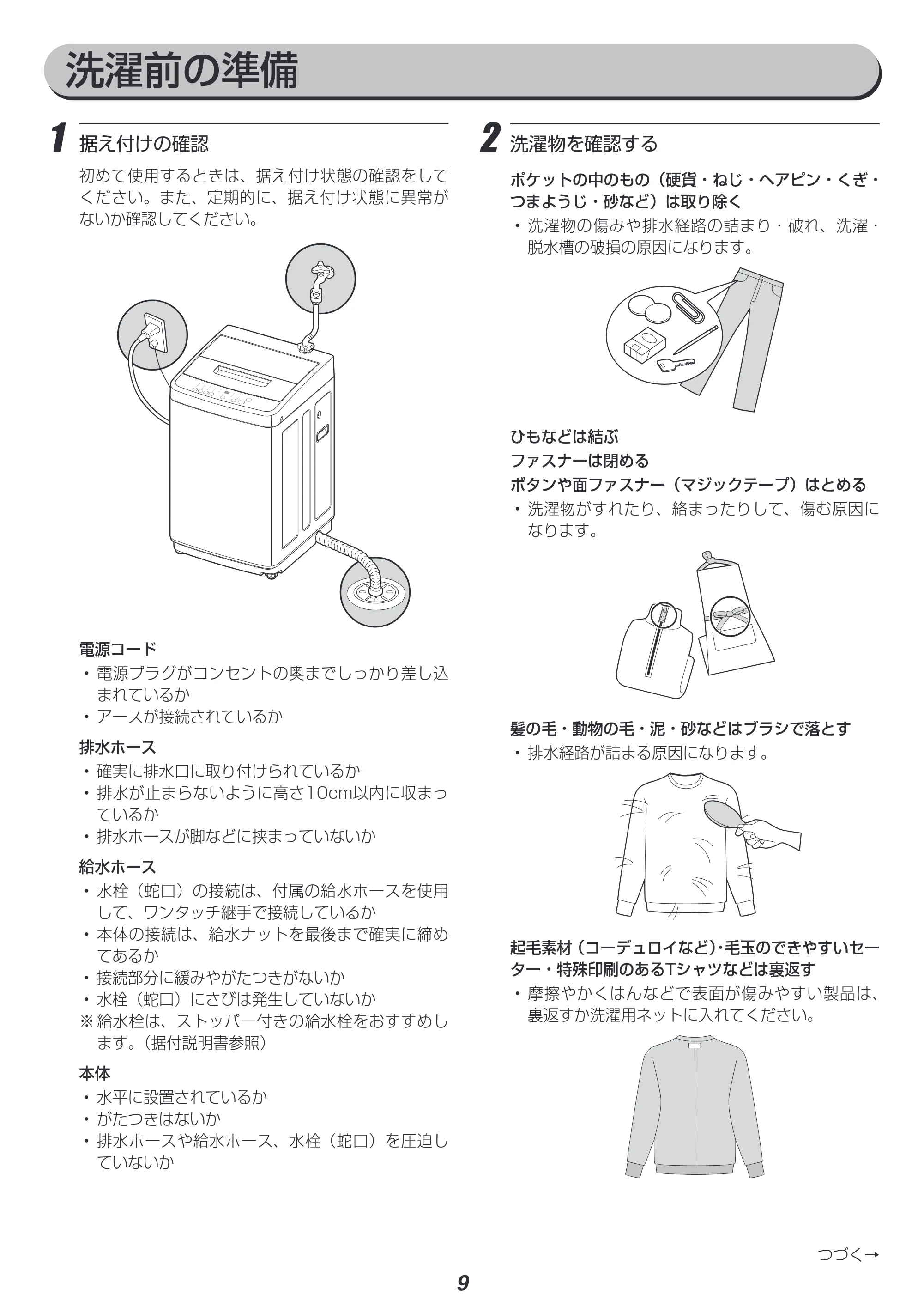 アイリスオーヤマ IAW-T504 取扱説明書 — 原本ページ — 9ページ