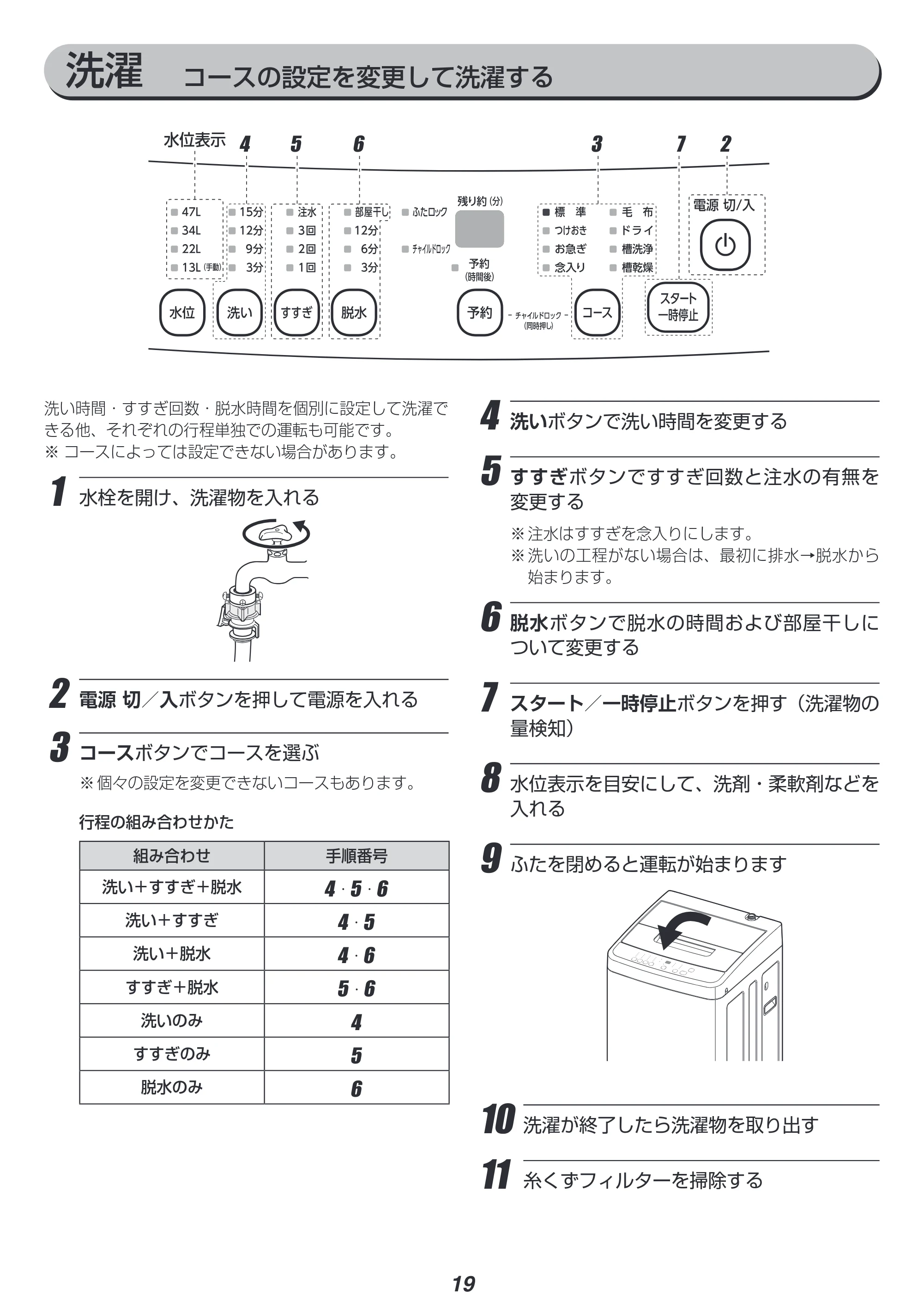 アイリスオーヤマ IAW-T504 取扱説明書 — 原本ページ — 19ページ