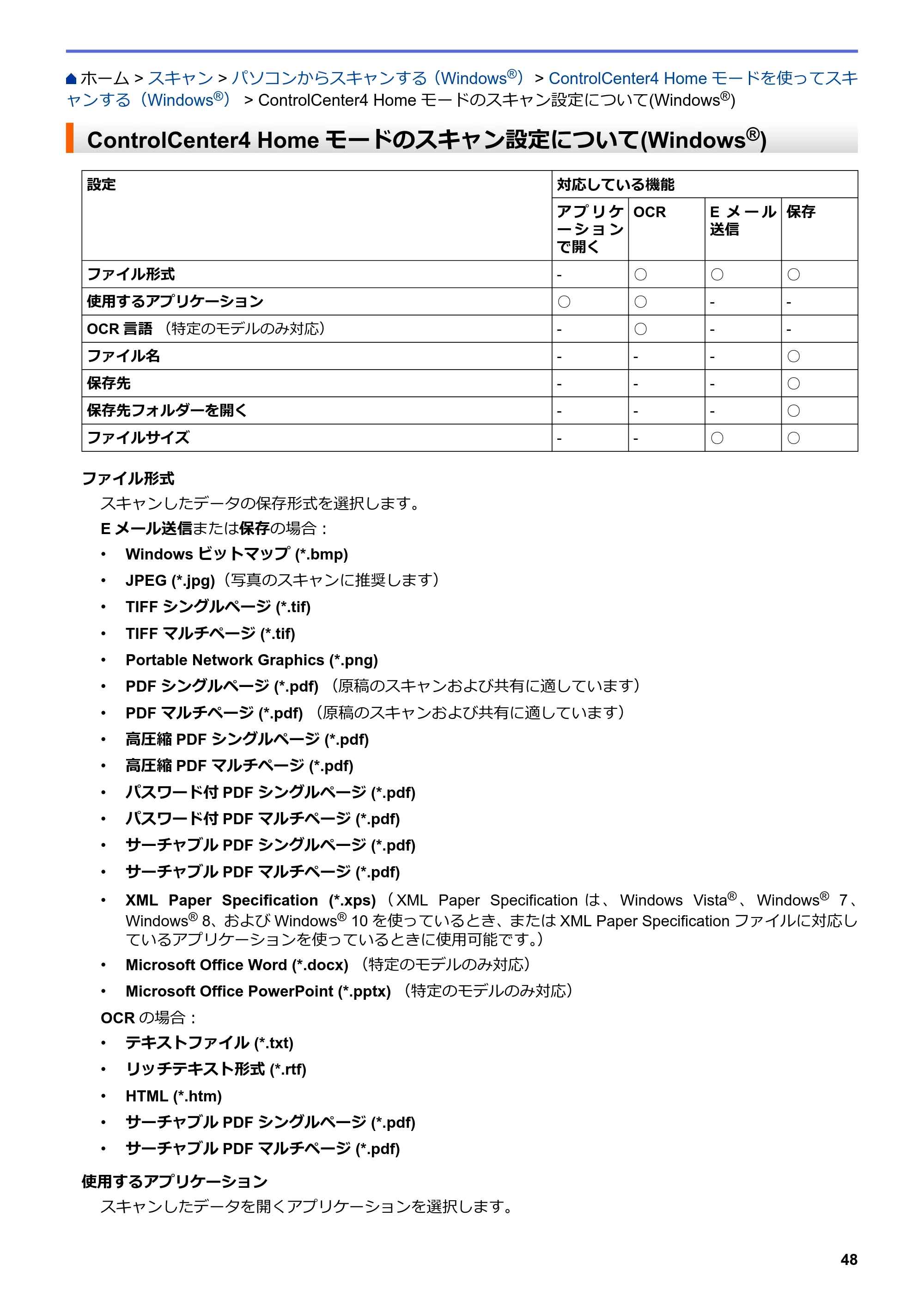 ブラザー DCP-J567N / DCP-J767N / DCP-J968N-B/W ユーザーズガイド（印刷用） ～パソコン活用＆ネットワーク～ — ControlCenter4 Homeモードのスキャン設定について(Windows®) — 原本ページ — 52ページ