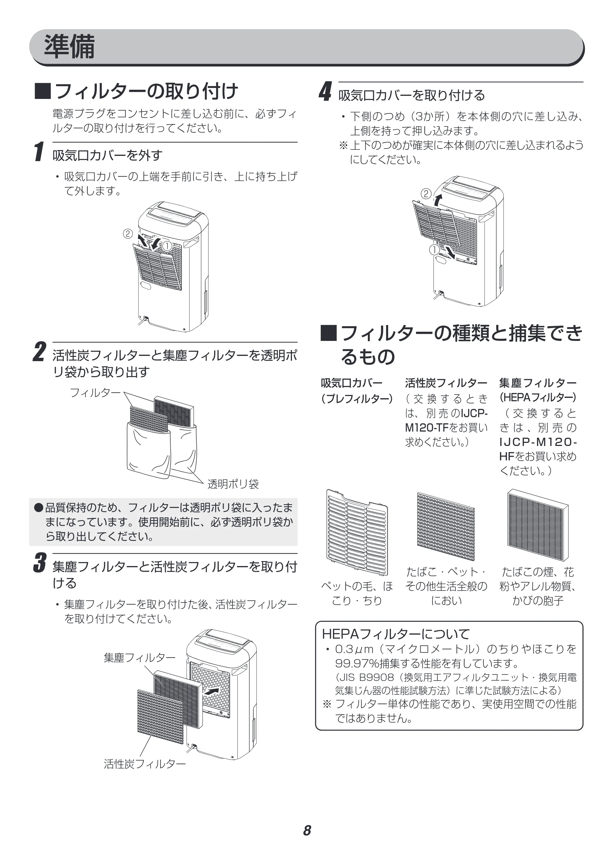 アイリスオーヤマ KIJCP-M120 取扱説明書 — 原本ページ — 8ページ
