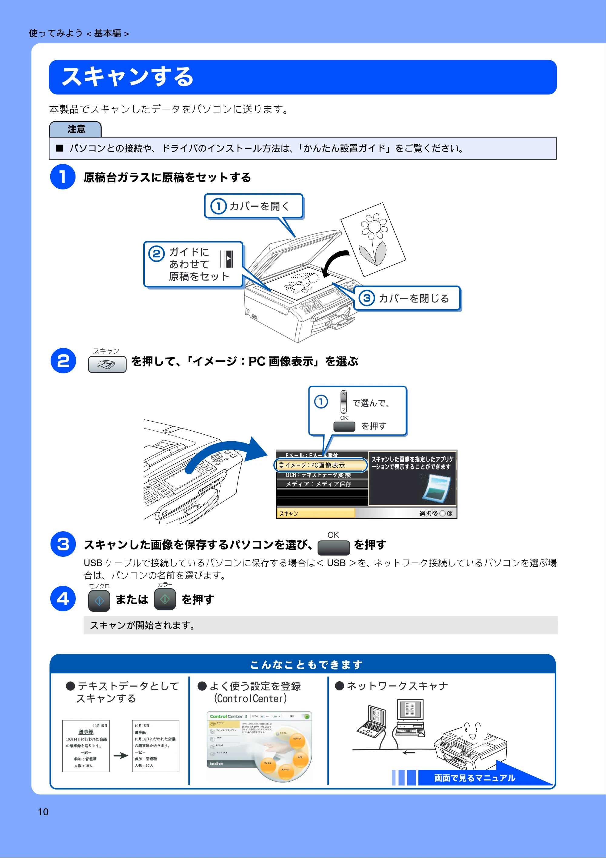 ブラザー MFC-480CN 取扱説明書（本体） — スキャンする — 原本ページ — 12ページ