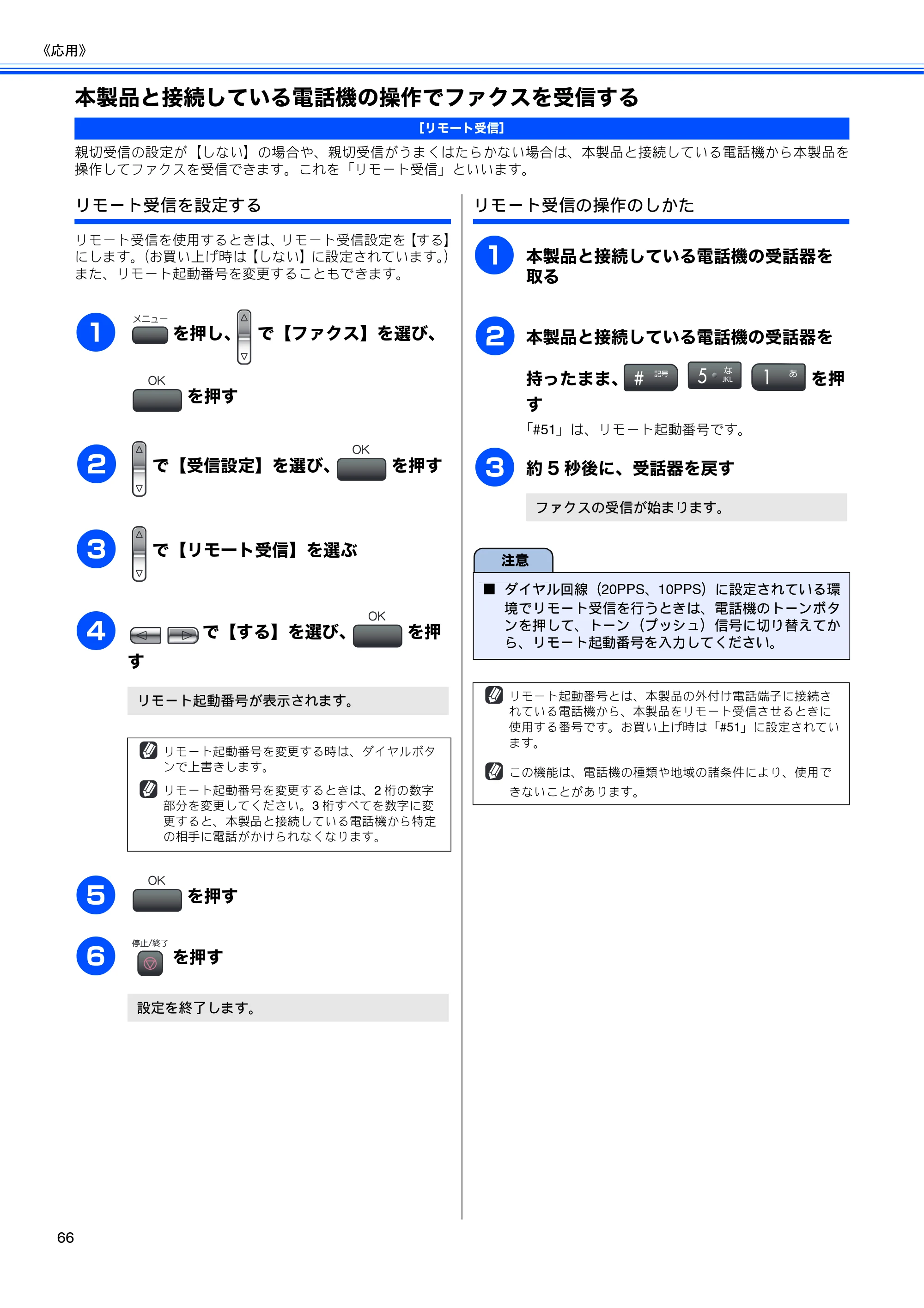 ブラザー MFC-480CN 取扱説明書（本体） — 本製品と接続している電話機の操作でファクスを受信する — 原本ページ — 68ページ