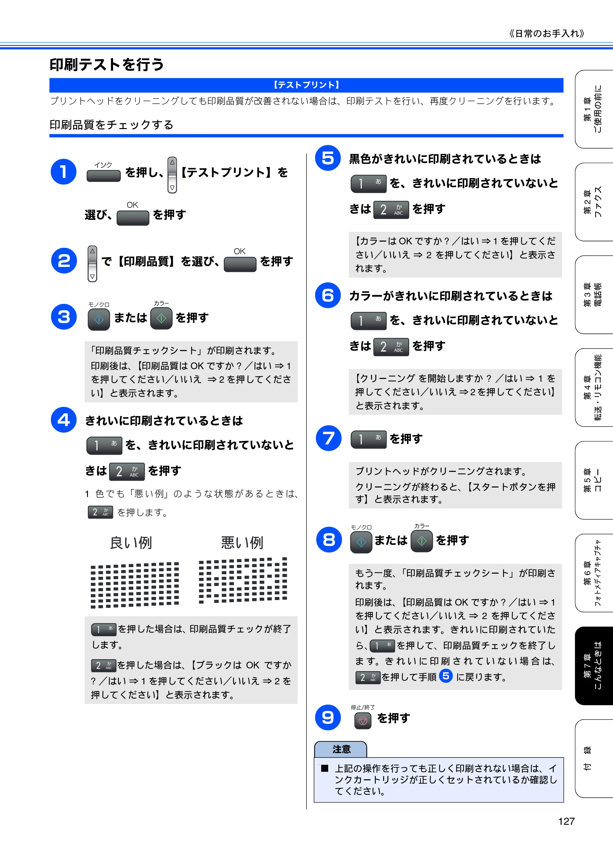 ブラザー MFC-480CN 取扱説明書（本体） — 印刷テストを行う — 原本ページ — 129ページ