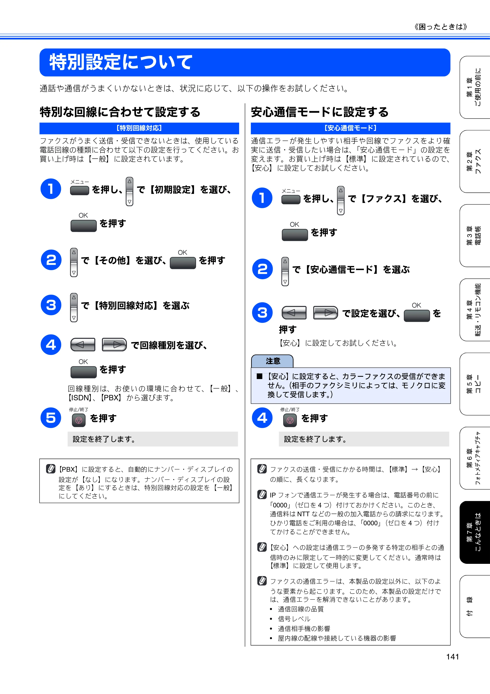 ブラザー MFC-480CN 取扱説明書（本体） — 特別設定について — 原本ページ — 143ページ
