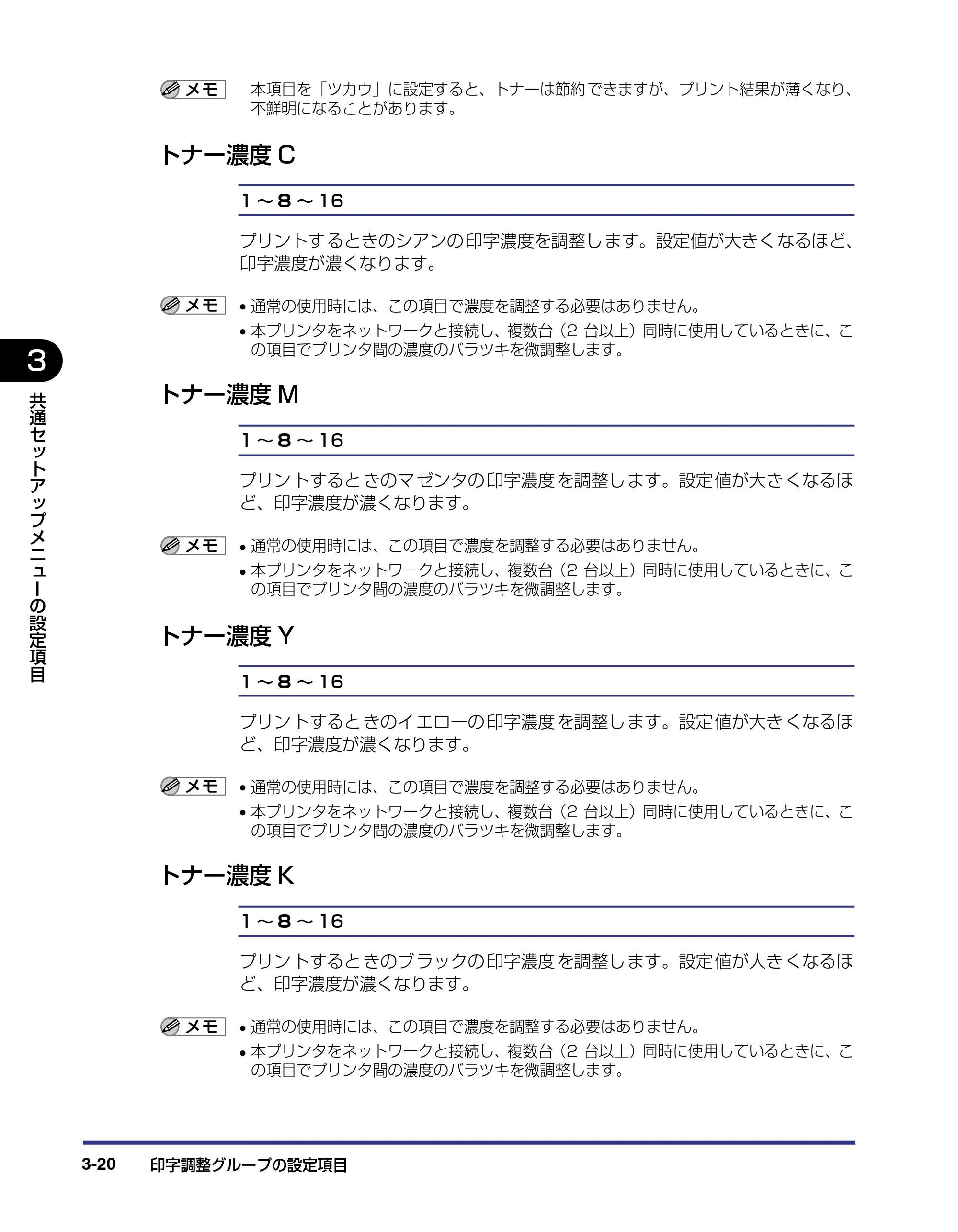キヤノン LBP-2510 LIPS機能ガイド （PDF形式／1.87Mバイト） — トナー濃度C — 原本ページ — 64ページ