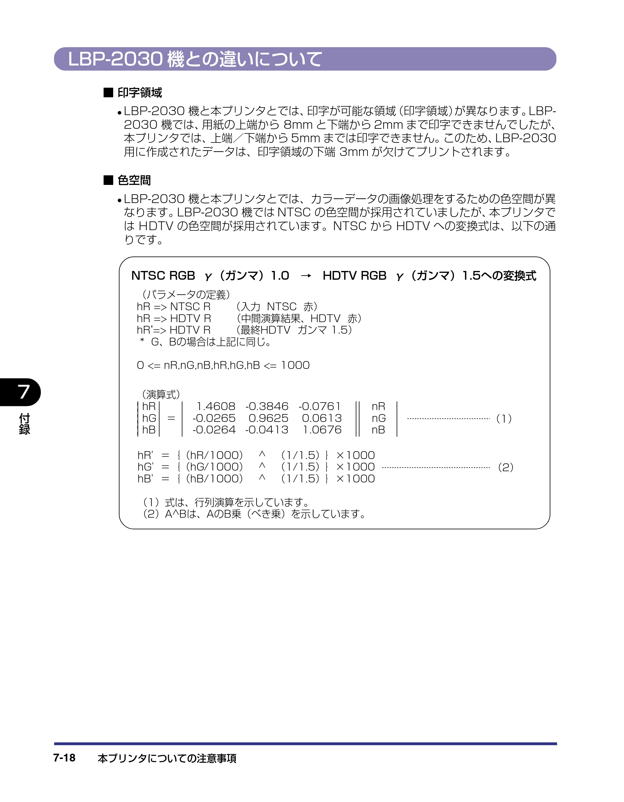 キヤノン LBP-2510 LIPS機能ガイド （PDF形式／1.87Mバイト） — LBP-2030機との違いについて — 原本ページ — 142ページ