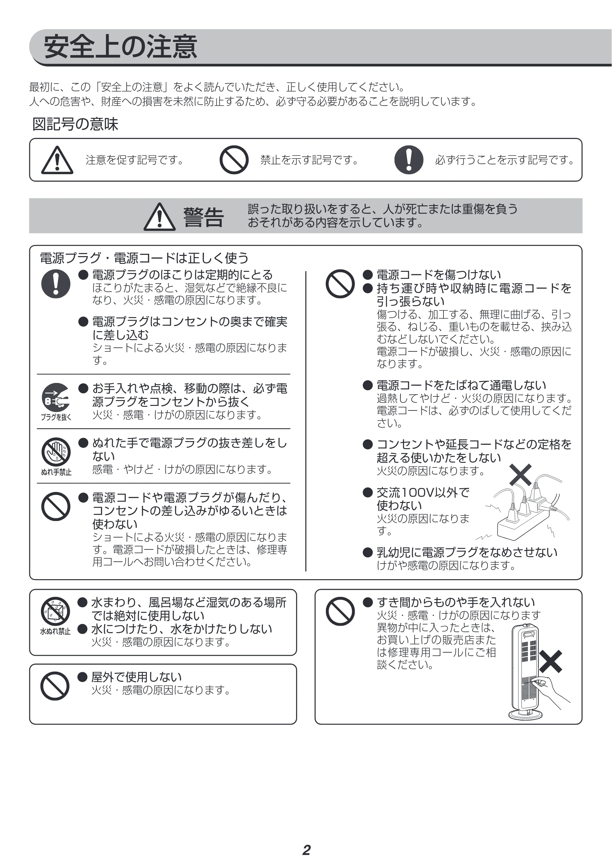 アイリスオーヤマ KES-TB901 取扱説明書 — 原本ページ — 2ページ