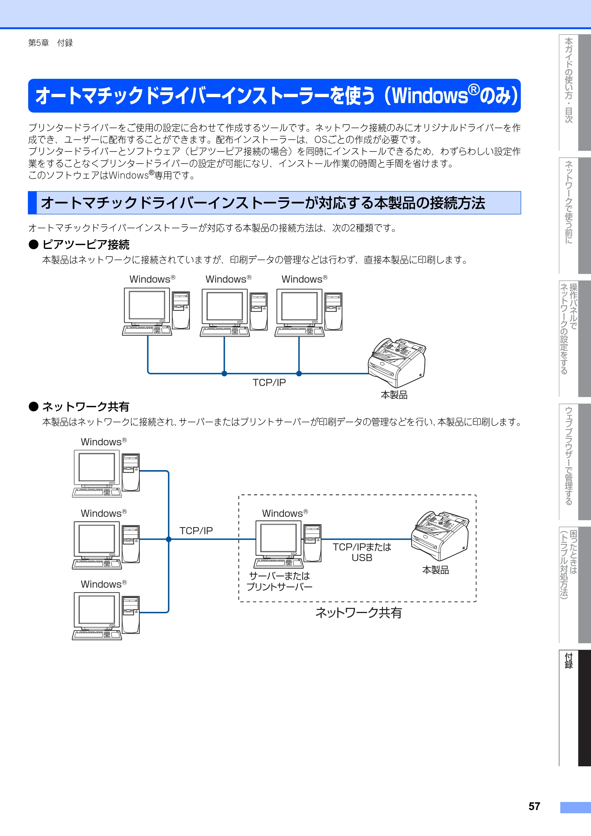ブラザー FAX-2810N ユーザーズガイド ～ネットワーク操作編～ — オートマチックドライバーインストーラーを使う（Windows® のみ） — 原本ページ — 58ページ