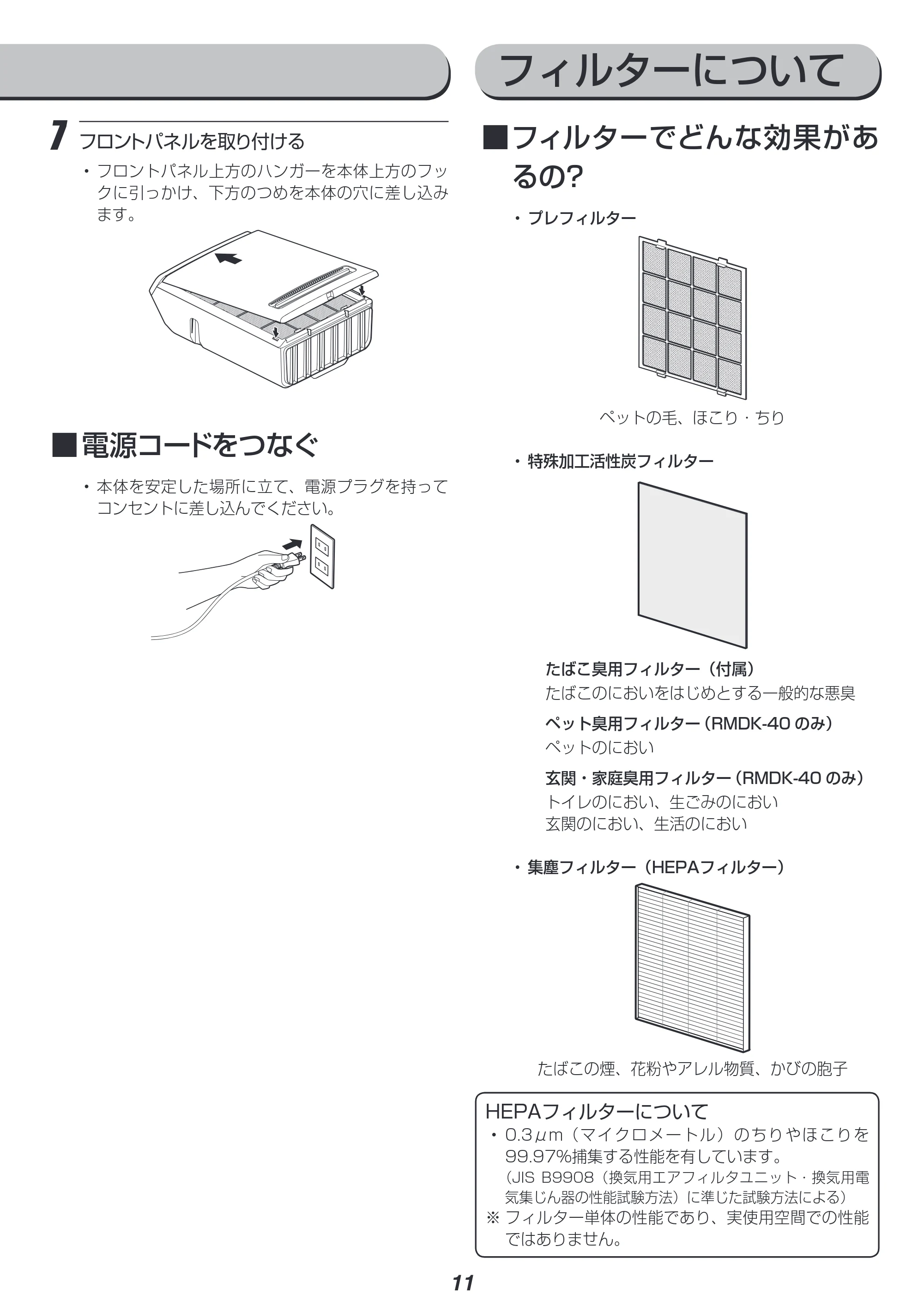 アイリスオーヤマ RMDK-40 取扱説明書 — 原本ページ — 11ページ