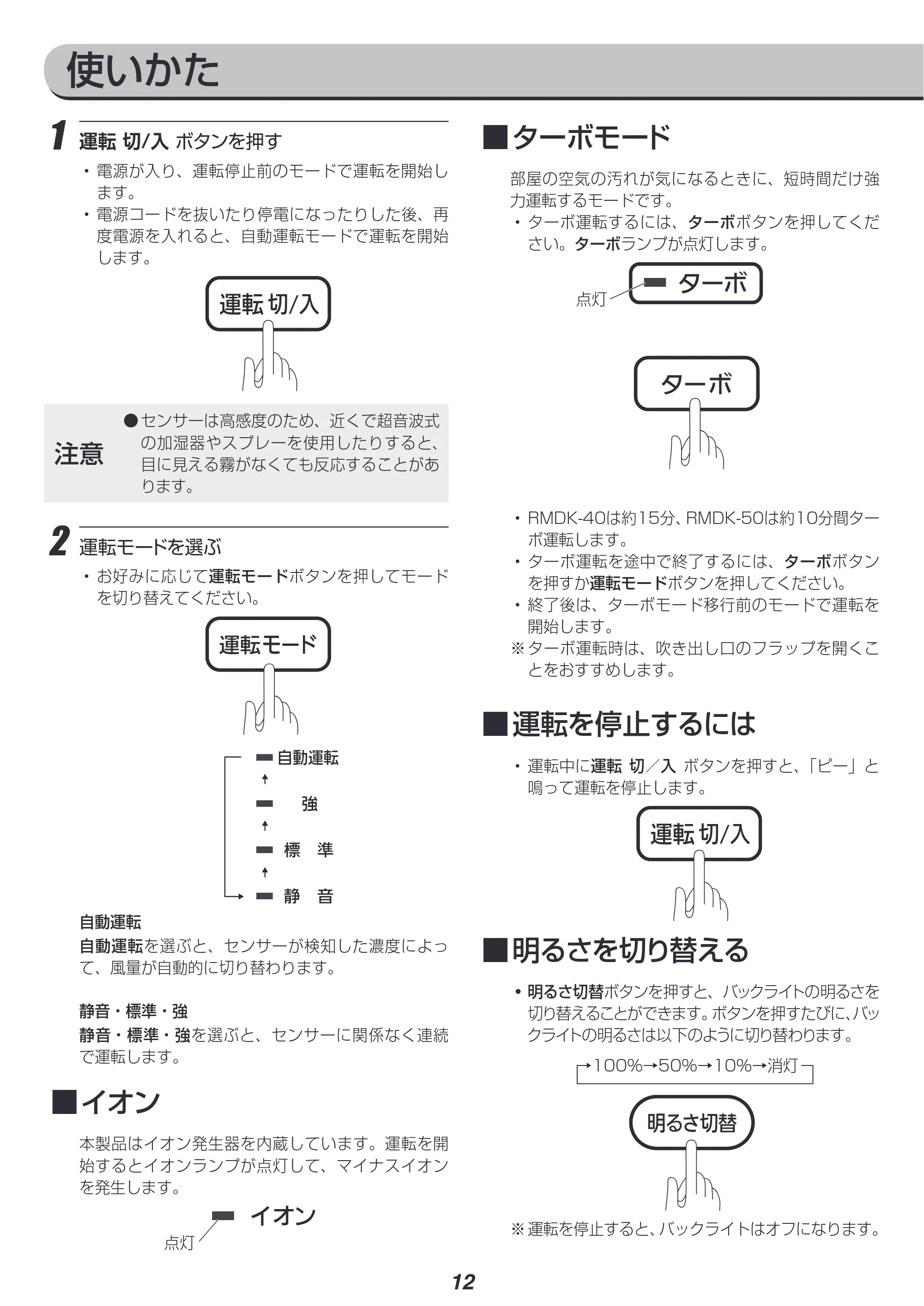 アイリスオーヤマ RMDK-40 取扱説明書 — 原本ページ — 12ページ