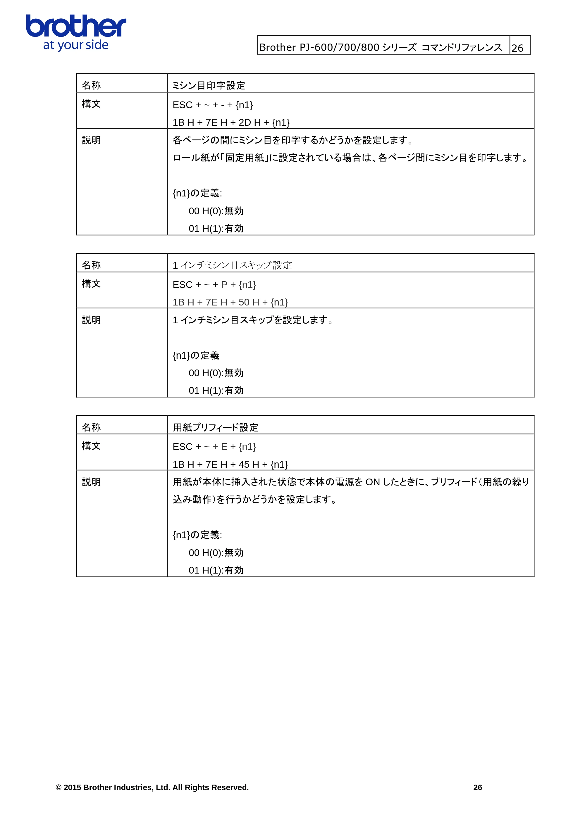 ブラザー PJ-623 / PJ-663 / PJ-673 ラスターコマンドリファレンス — 原本ページ — 29ページ