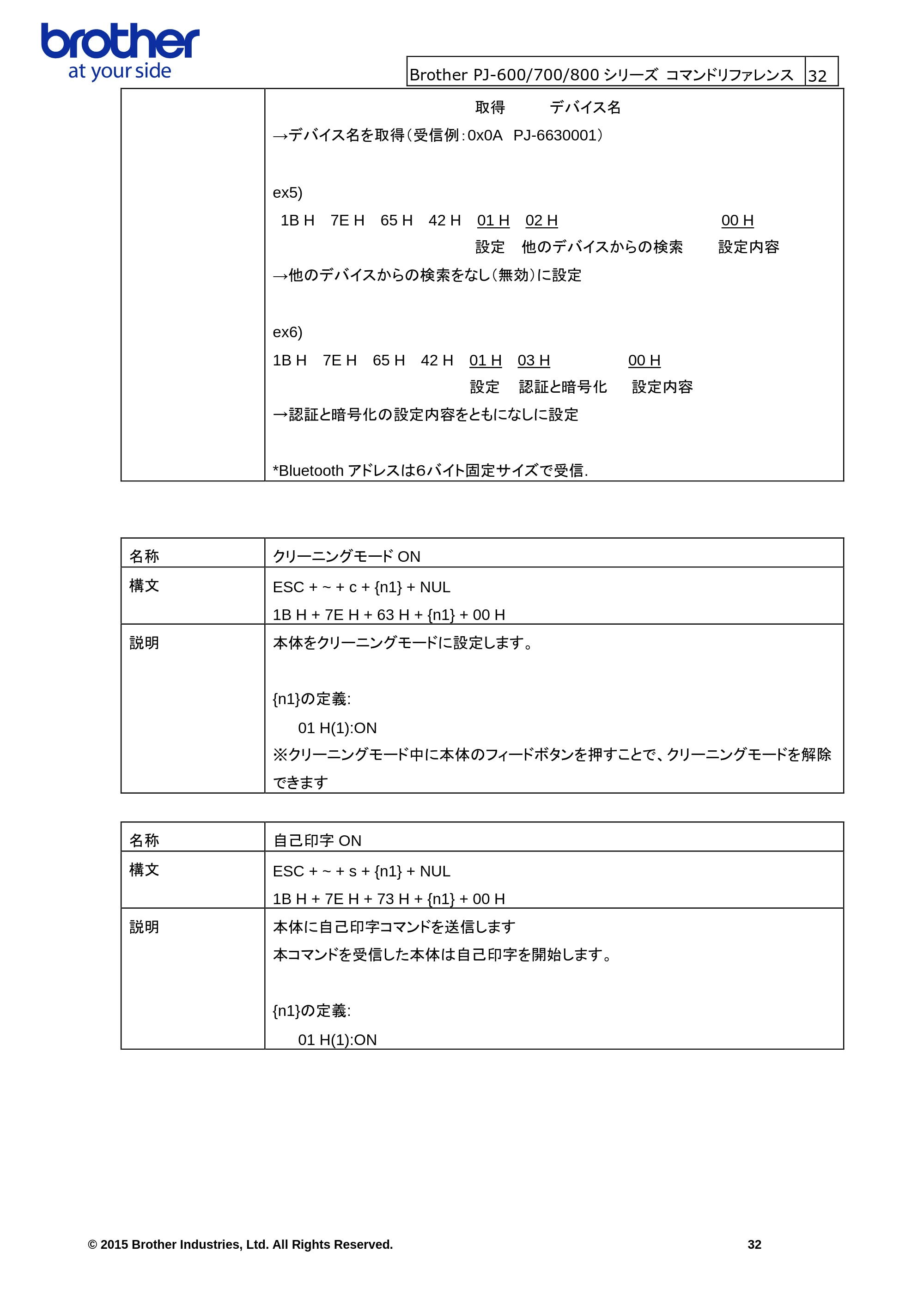 ブラザー PJ-623 / PJ-663 / PJ-673 ラスターコマンドリファレンス — 原本ページ — 35ページ