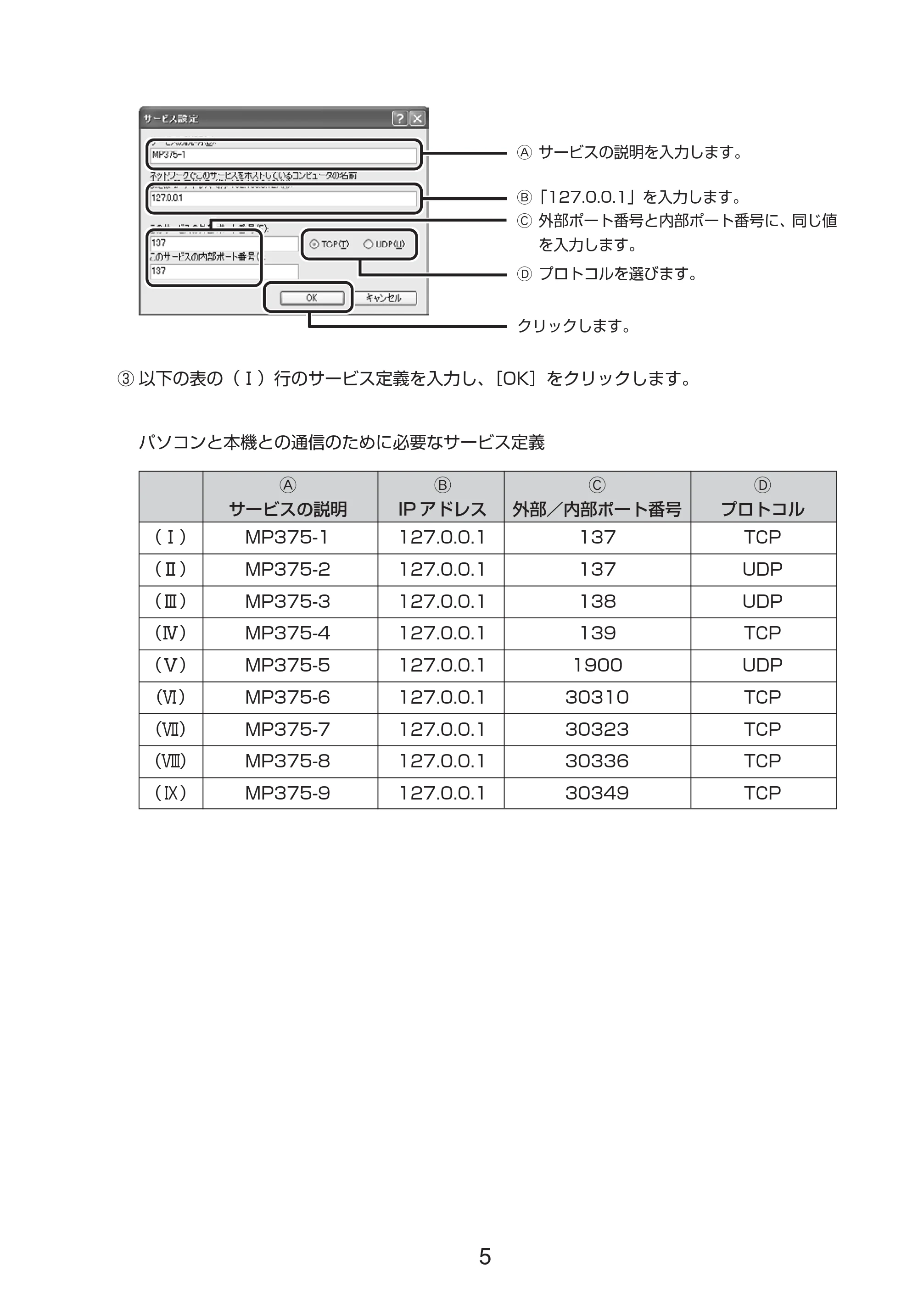 キヤノン PIXUS MP375R 無線LANでお使いいただくために （PDF形式／0.36Mバイト） — 原本ページ — 5ページ
