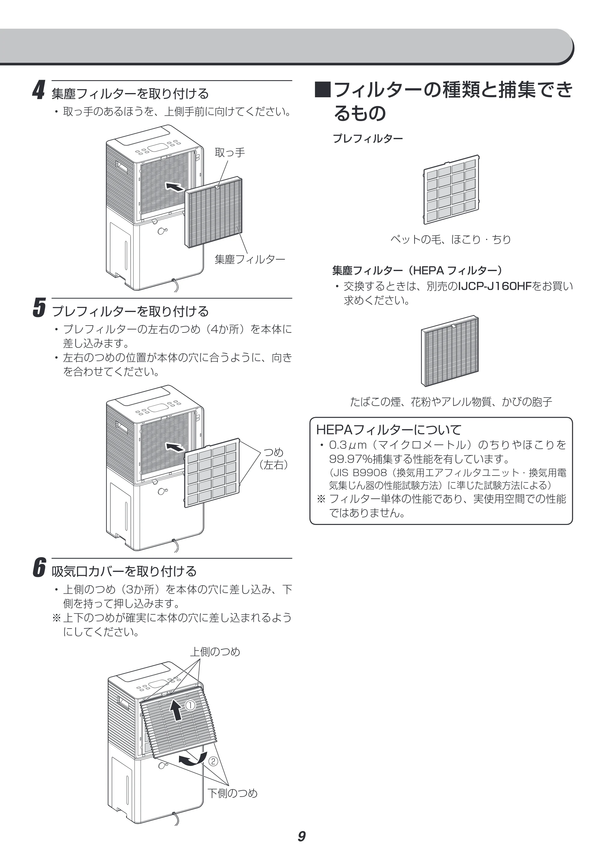アイリスオーヤマ KDCP-J16H 取扱説明書 — 原本ページ — 9ページ