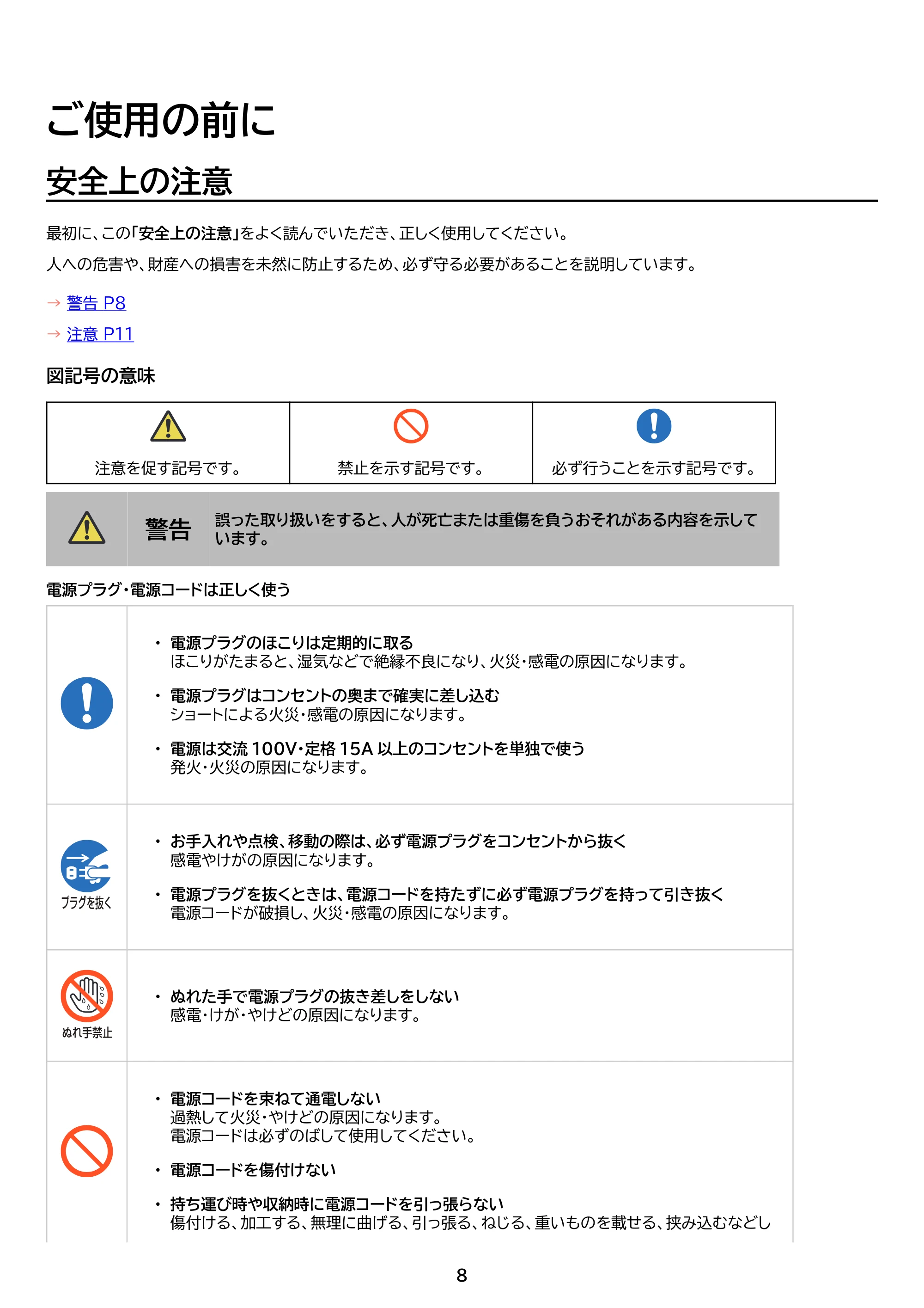 アイリスオーヤマ RC-ISA50 取扱説明書 — 原本ページ — 8ページ