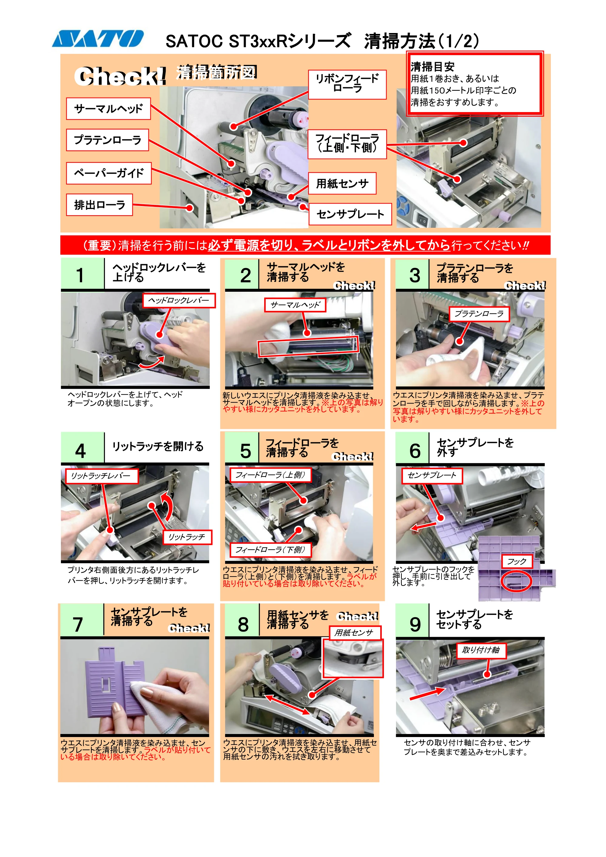 サトー SATOC(サトック) ST308R / 312R / ATOC(サトック) ST308R / 312R PDFを見る — 原本ページ — 1ページ