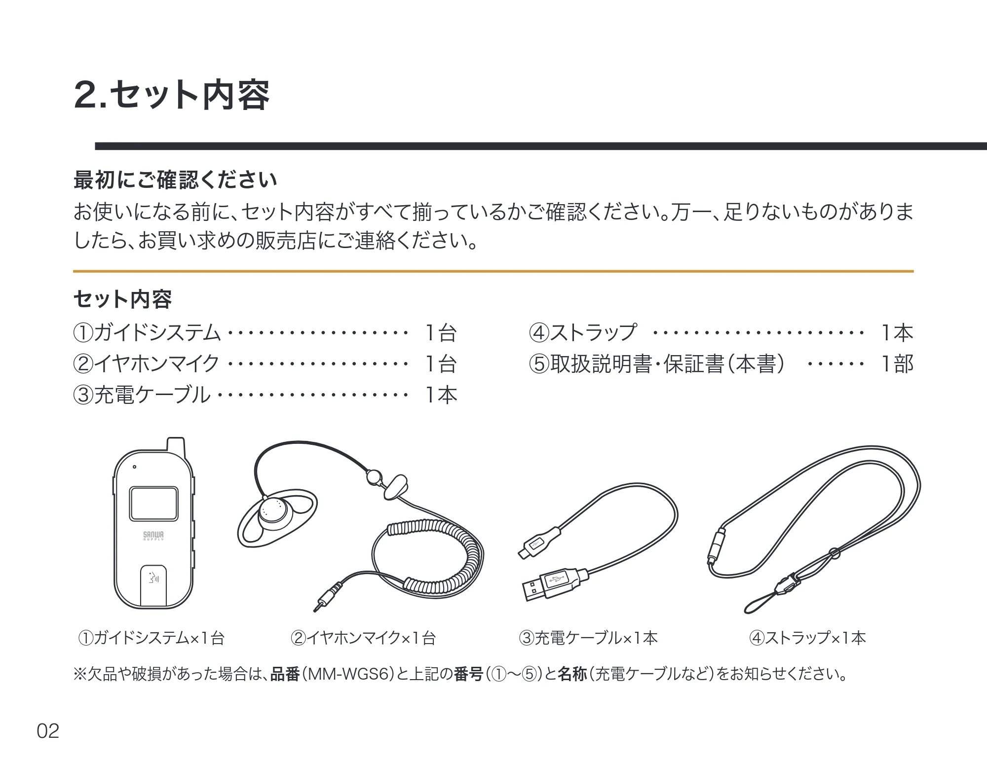 サンワサプライ MM-WGS6 取扱説明書 — 原本ページ — 3ページ