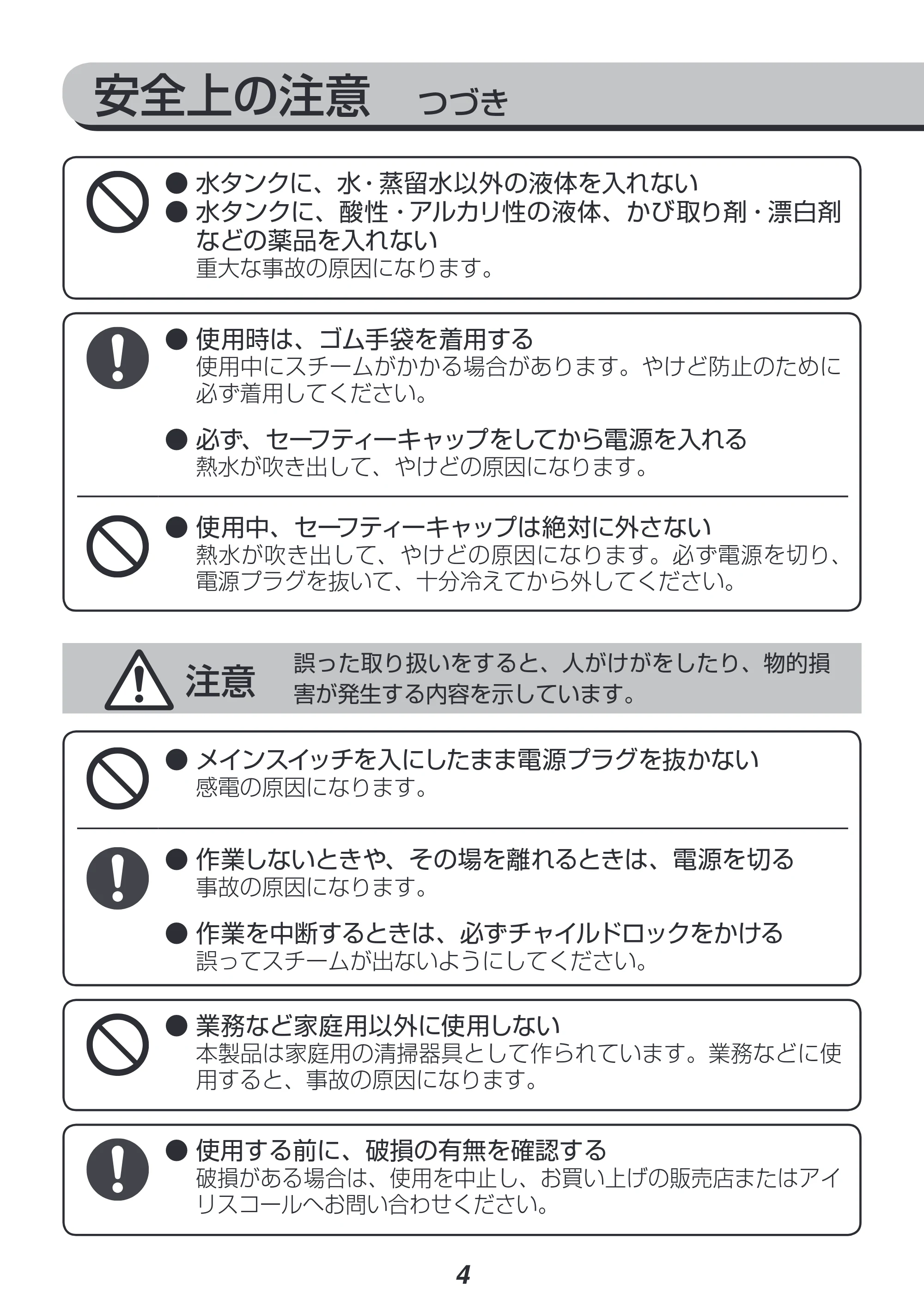 アイリスオーヤマ STM-304N 取扱説明書 — 原本ページ — 4ページ