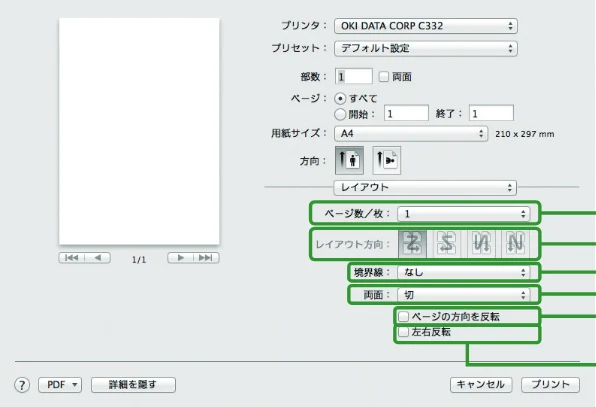 沖電気 C332dnw ユーザーズマニュアル 言語 : 日本語 ac1 (サイズ: 26.3 MB) — Mac OS X PSプリンタードライバーの機能 — 図版 62-1 — 62ページ