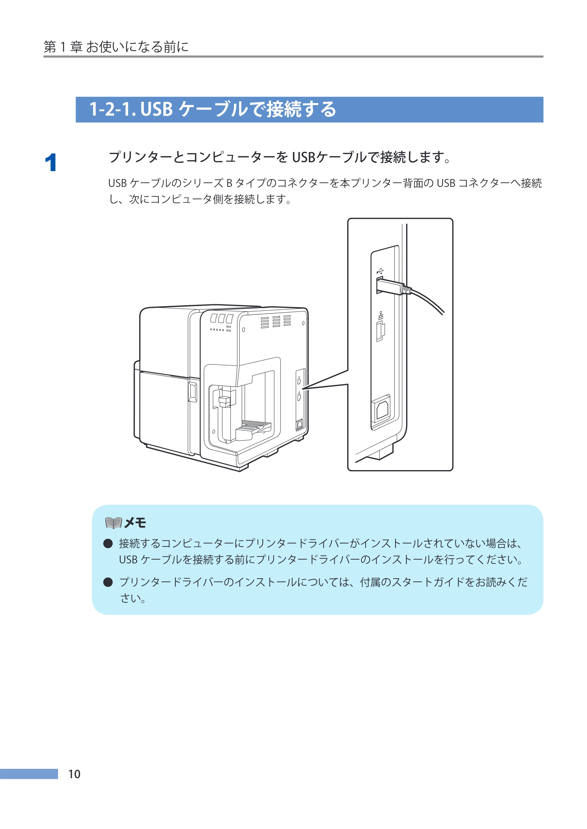キヤノン CX-G4400 CX-G4400 （BJI-P412M用）ユーザーズガイド※ （PDF形式／16.75Mバイト） — 1-2-1. USBケーブルで接続する — 原本ページ — 18ページ