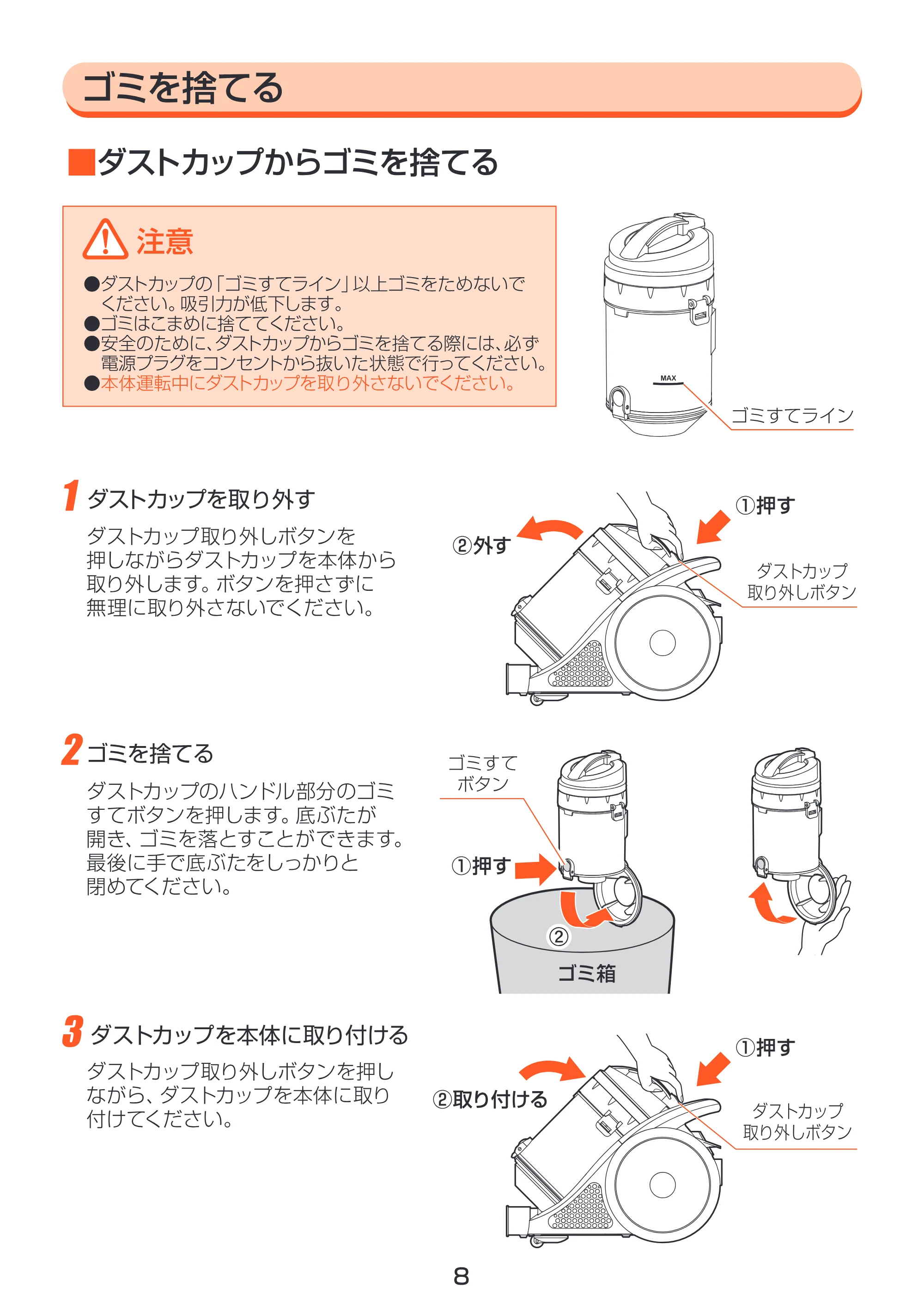 アイリスオーヤマ IC-100CT 取扱説明書 — 原本ページ — 8ページ
