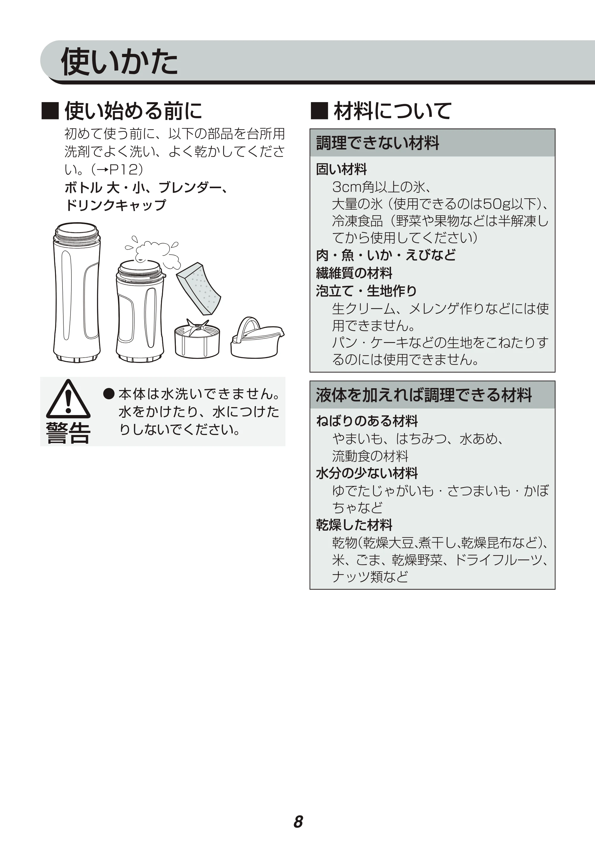 アイリスオーヤマ IBB-600 取扱説明書 — 原本ページ — 8ページ