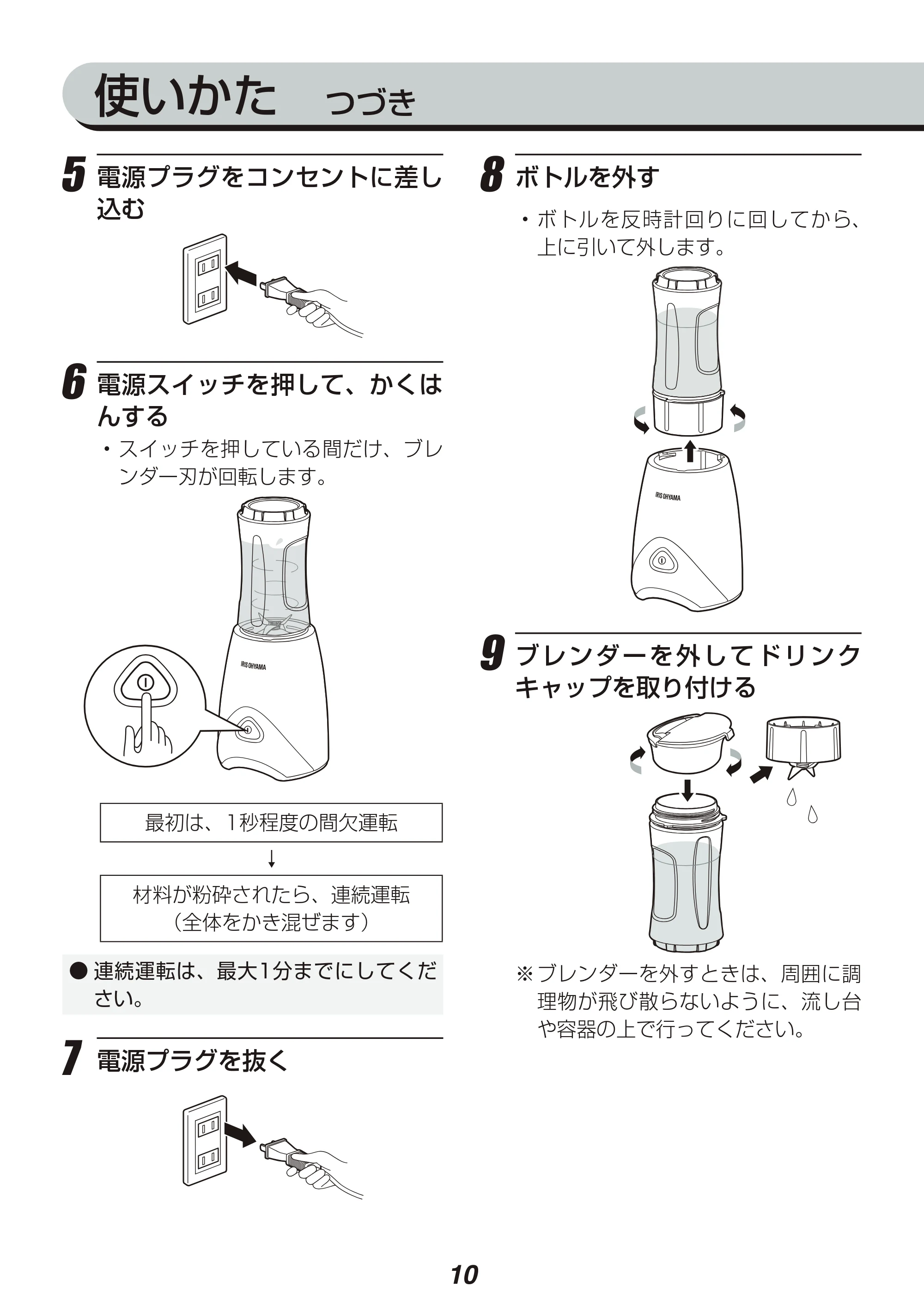 アイリスオーヤマ IBB-600 取扱説明書 — 原本ページ — 10ページ