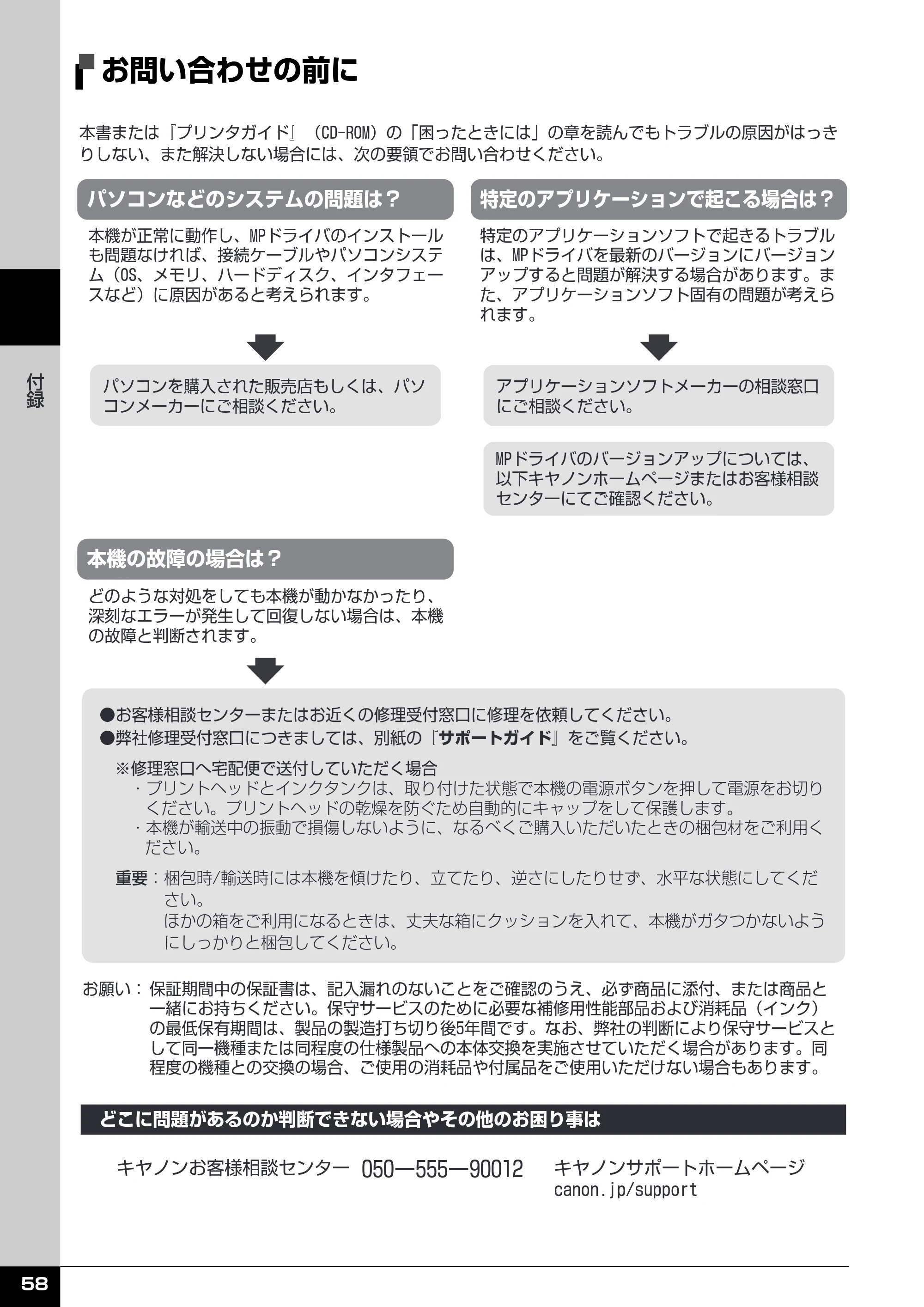 キヤノン PIXUS MP600 操作ガイド(お手入れ編) (PDF形式/3.88Mバイト) — お問い合わせの前に — 原本ページ — 59ページ