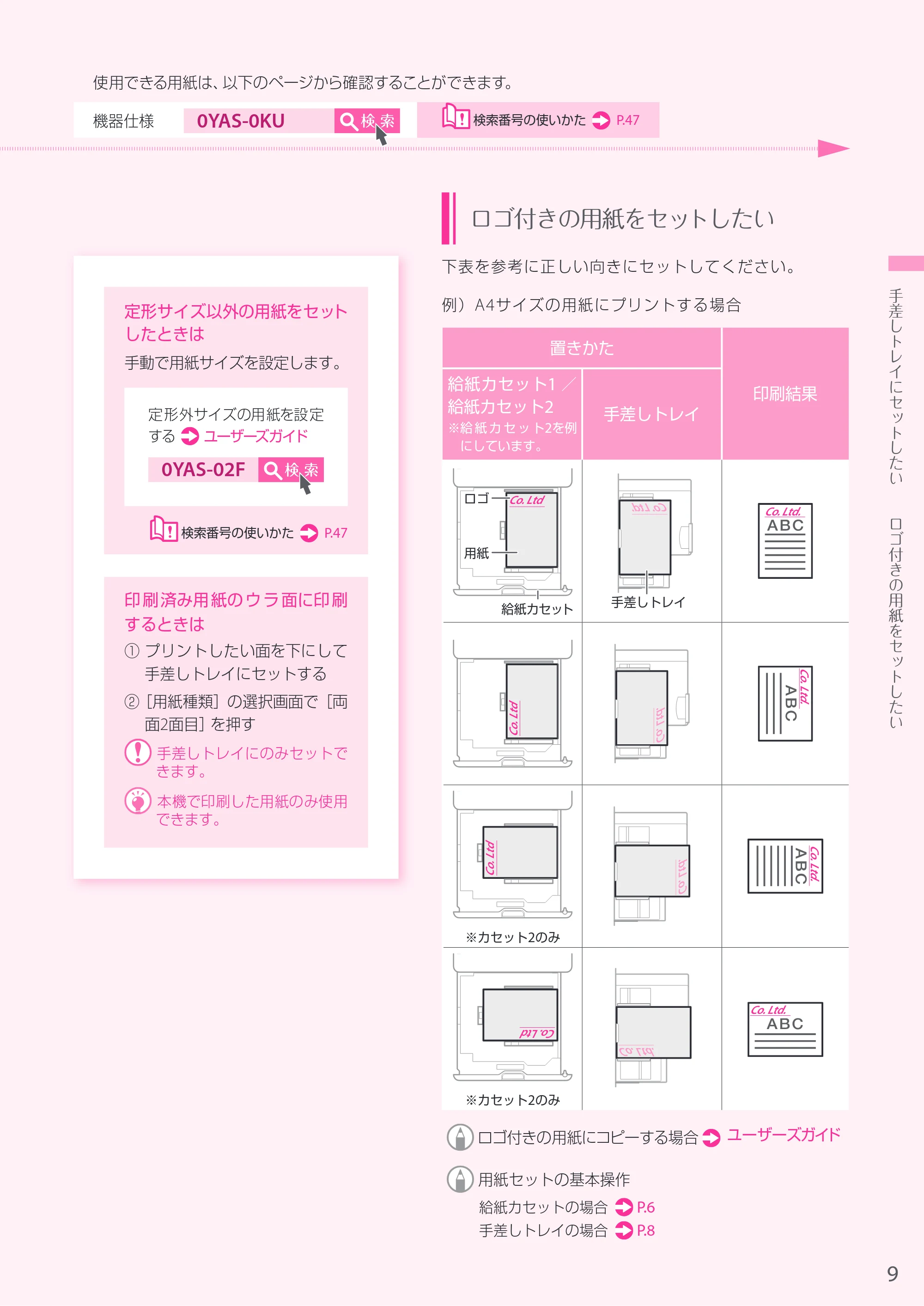 キヤノン A3機用) お困りごと解決ガイド 2019年1月18日更新（PDF：32.97MB） — 原本ページ — 9ページ