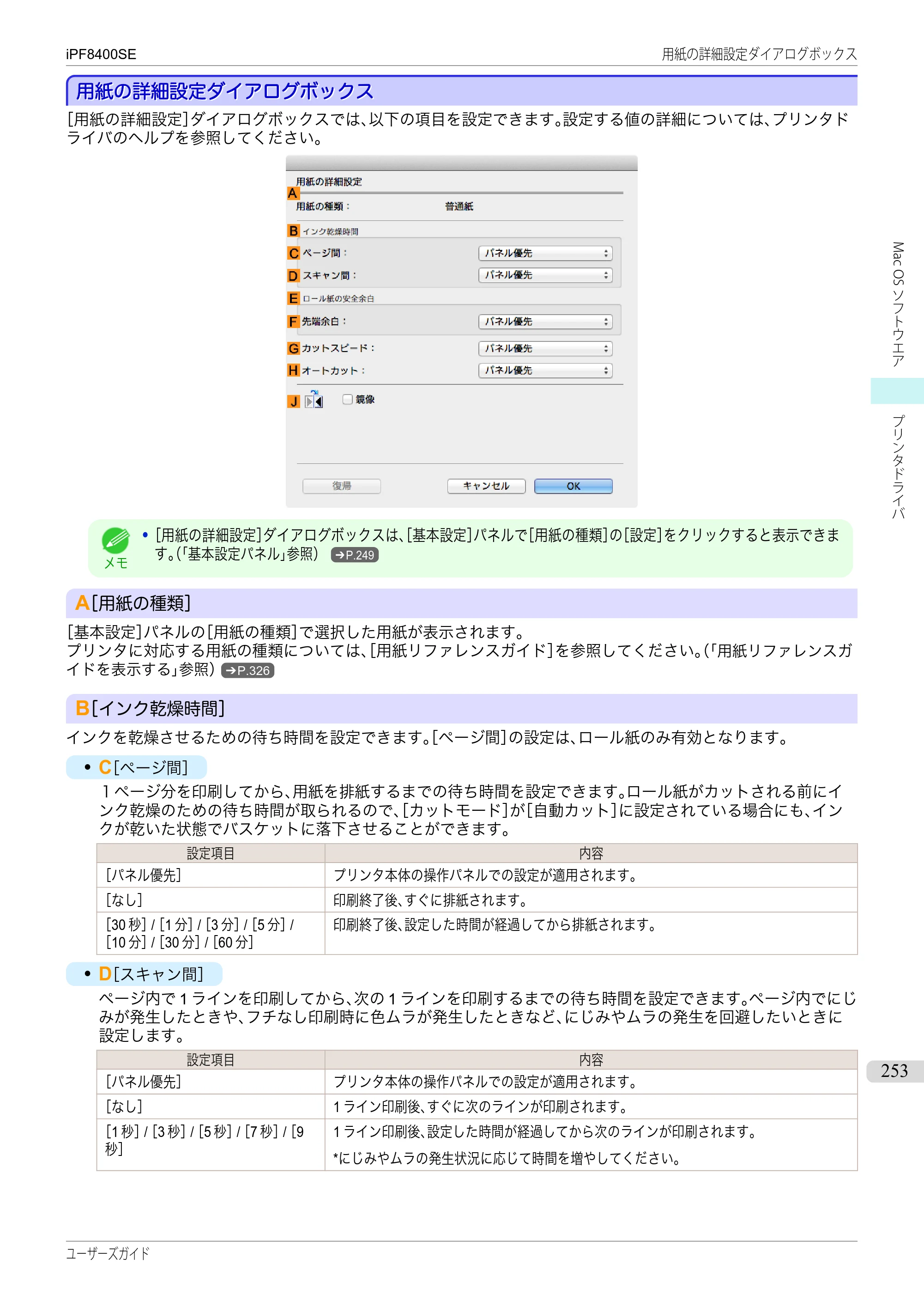 キヤノン iPF8400SE ユーザーズガイド（PDF：46.2MB） — 原本ページ — 253ページ