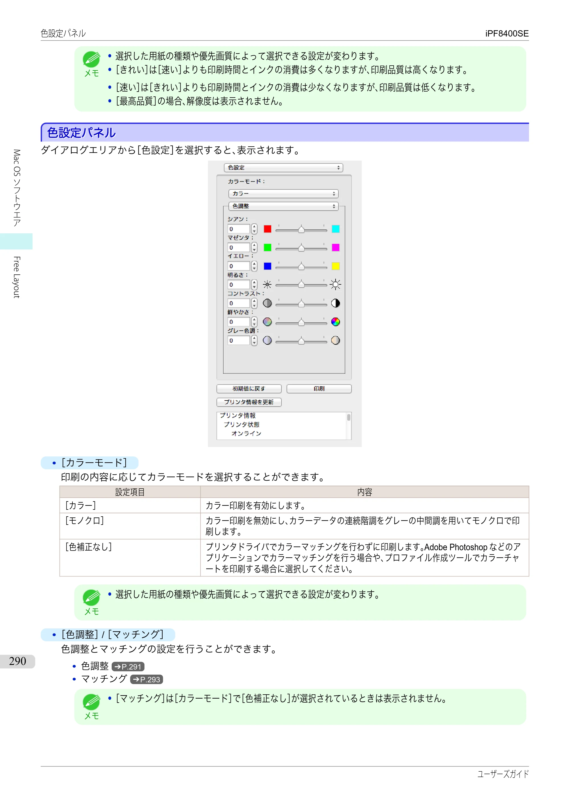 キヤノン iPF8400SE ユーザーズガイド（PDF：46.2MB） — 原本ページ — 290ページ