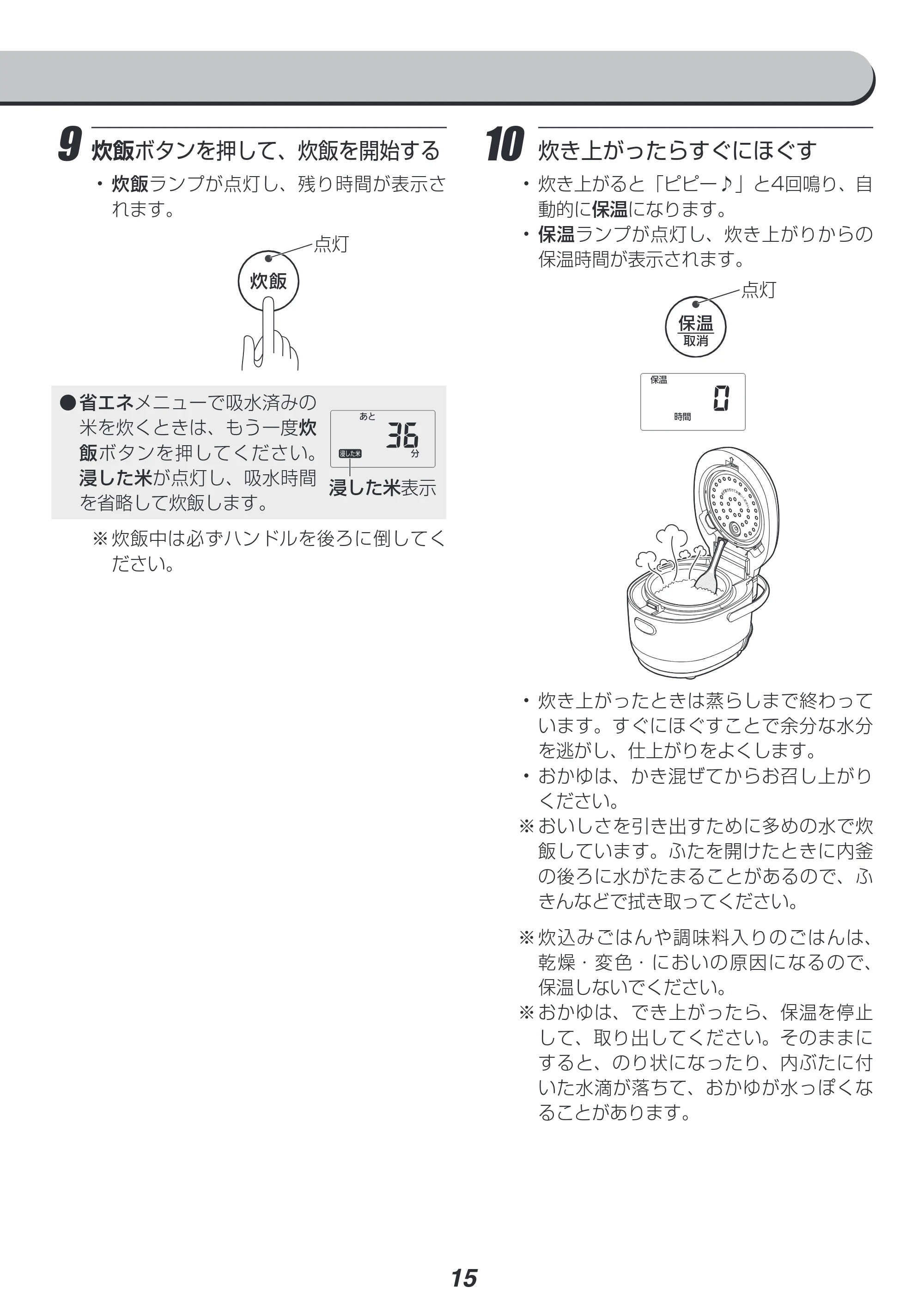 アイリスオーヤマ RC-MD30 取扱説明書 — 原本ページ — 15ページ