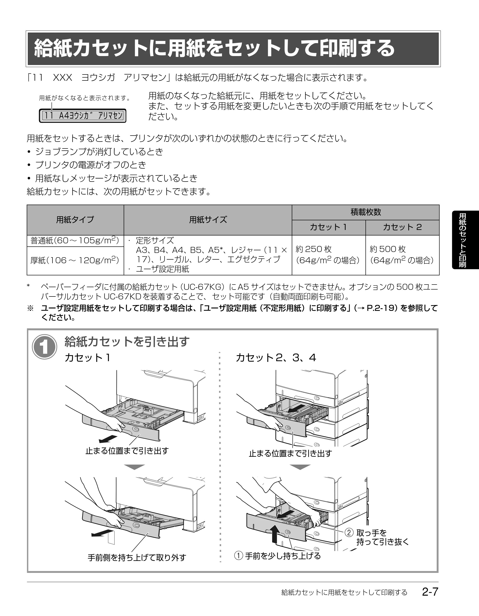 キヤノン LBP3980 かんたん操作ガイド 2008年7月23日更新 (PDF形式/6.24Mバイト) — 給紙カセットに用紙をセットして印刷する — 原本ページ — 25ページ