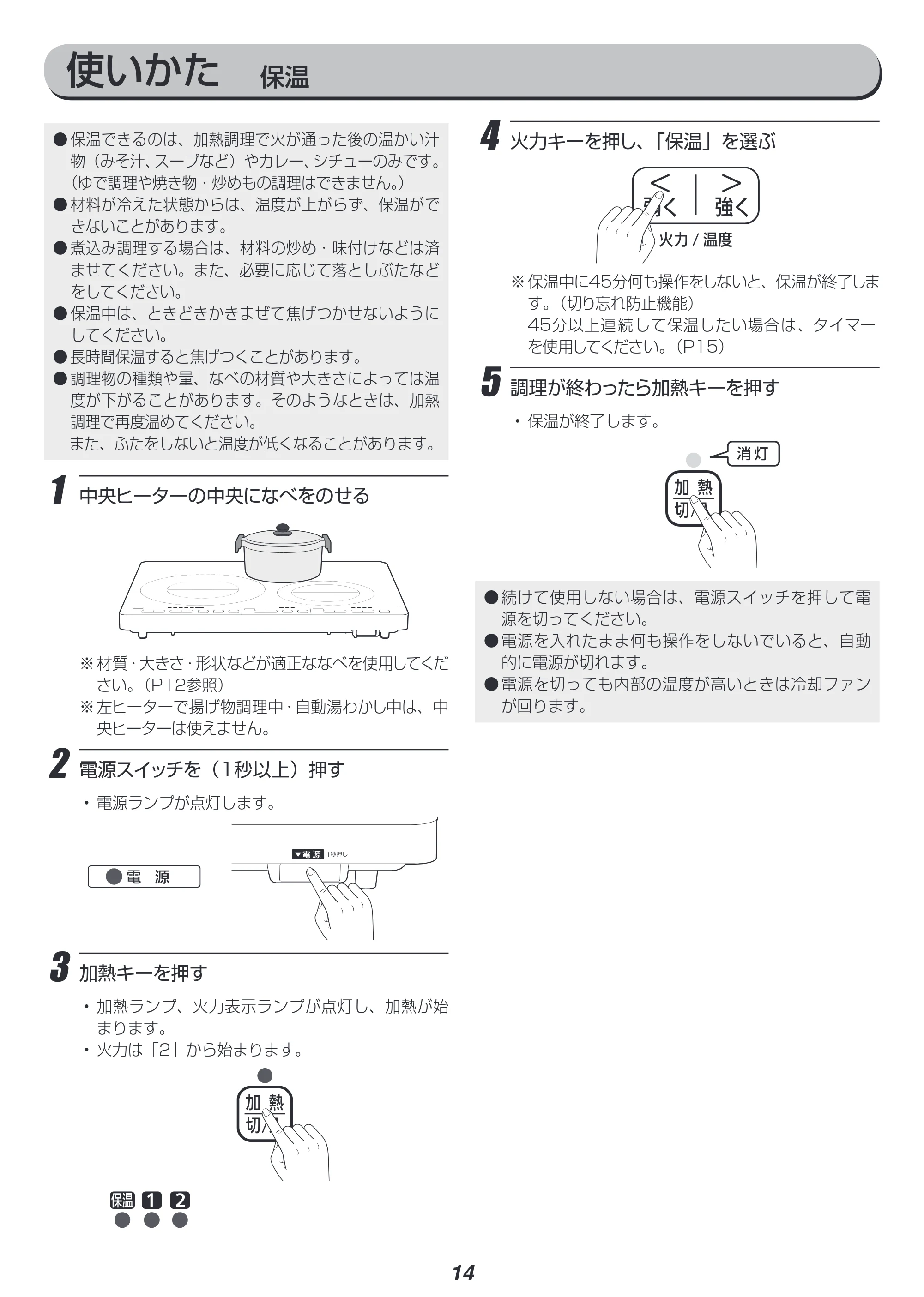 アイリスオーヤマ IHC-W3 取扱説明書 — 原本ページ — 14ページ